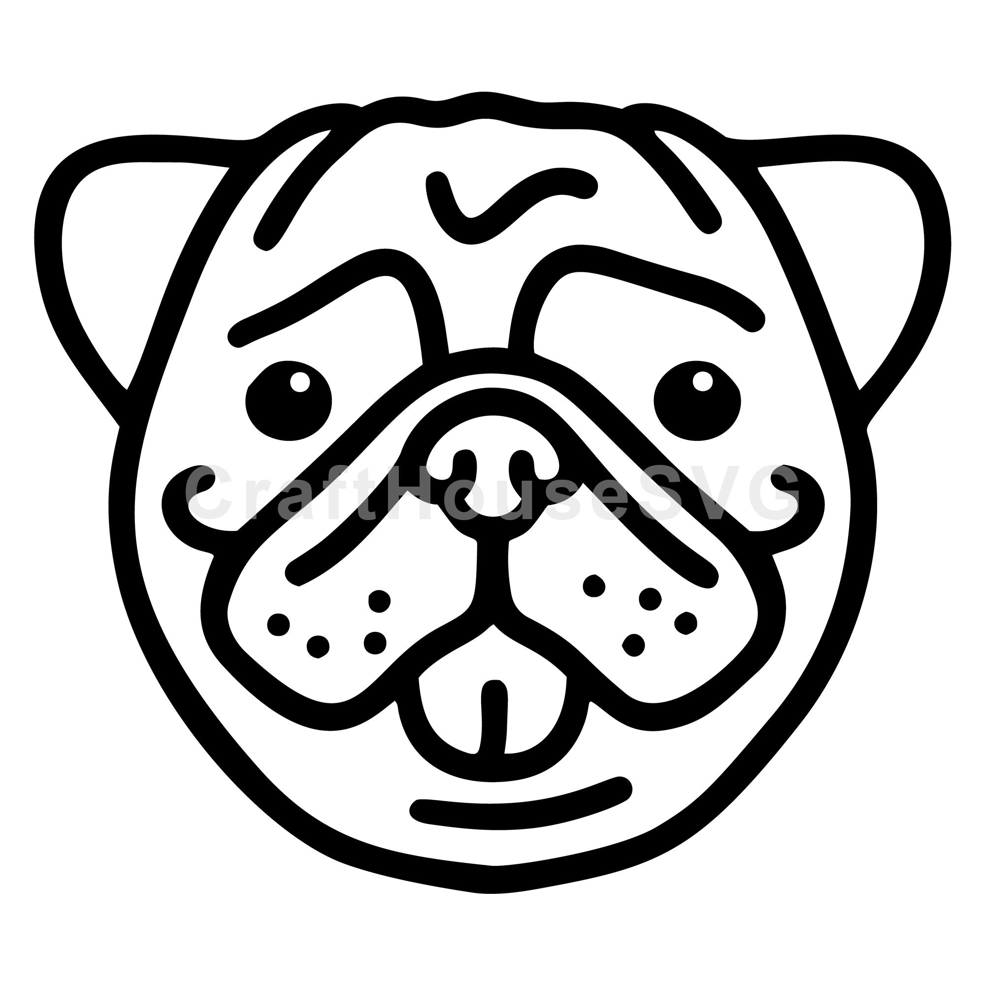 Pug Outline SVG