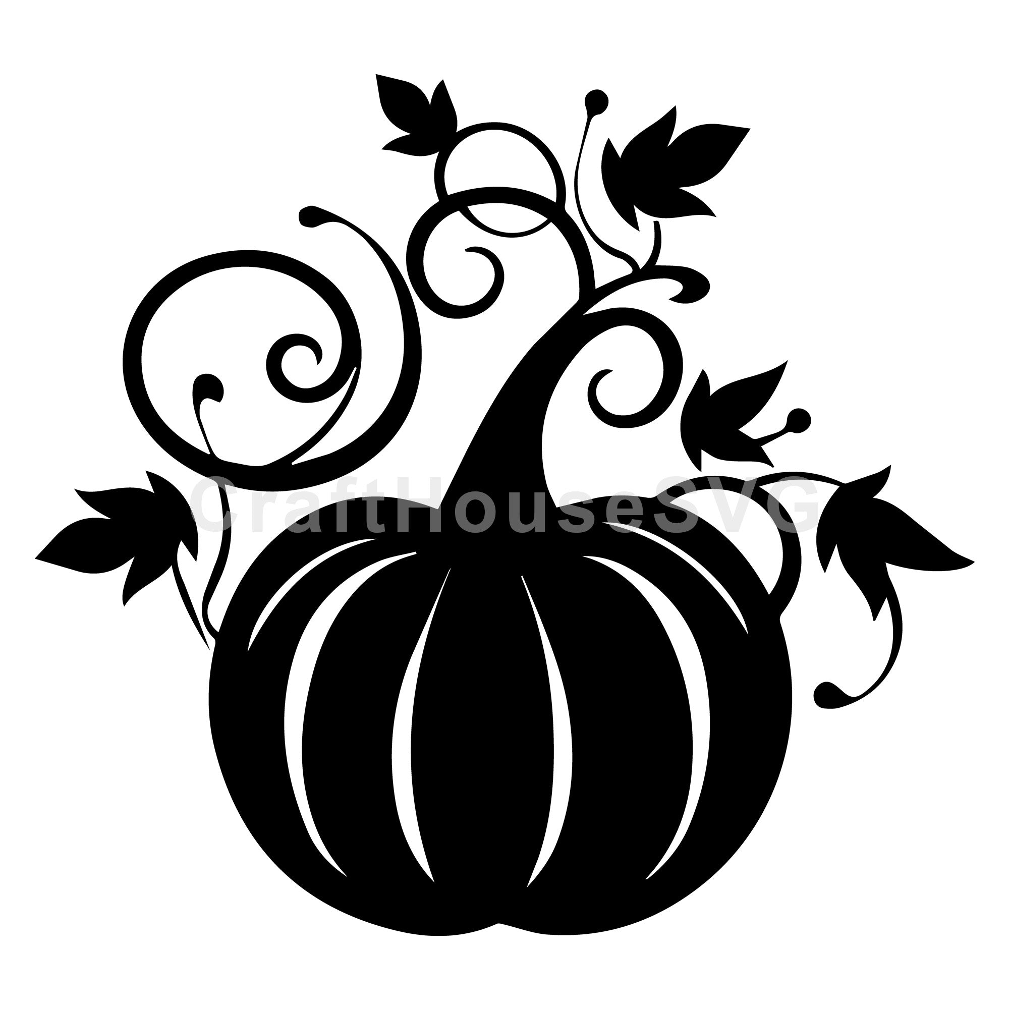 Swirly Stem Pumpkin SVG | Festive Fall Craft Design