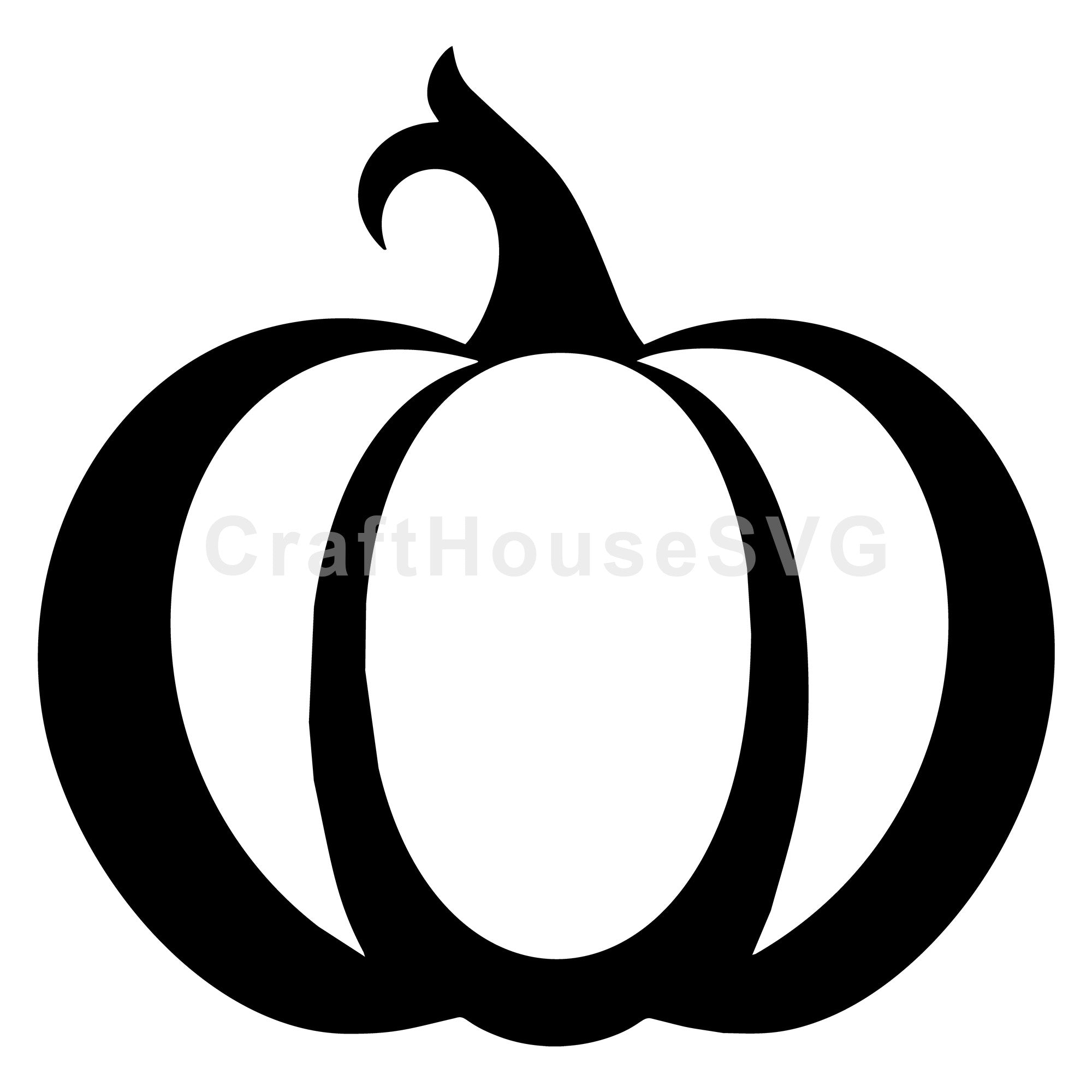 Curled Stem Pumpkin SVG | Festive Fall Craft Cut File