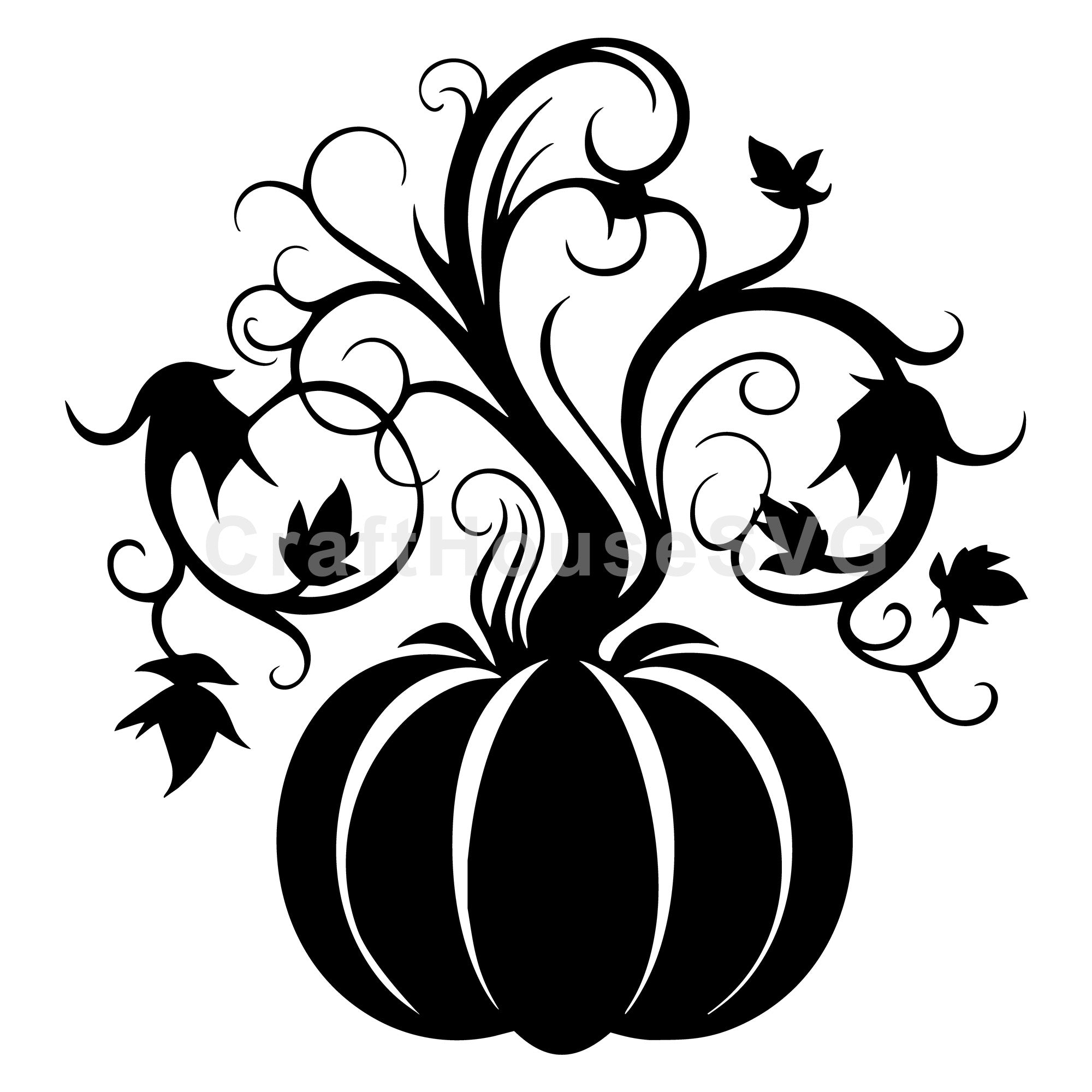 Whimsical Vine Pumpkin SVG | Festive Autumn Craft SVG