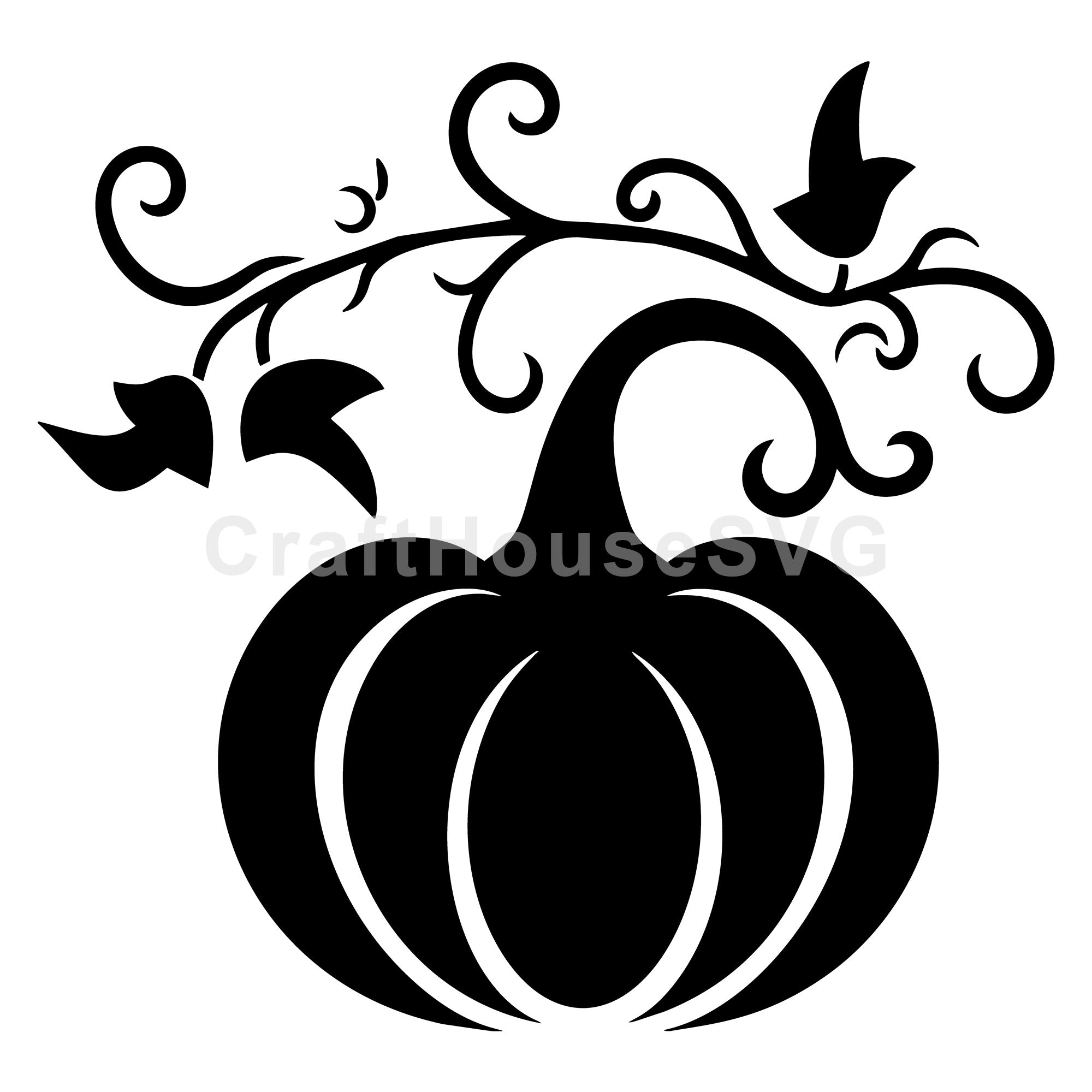 Leafy Pumpkin SVG | Autumn Harvest Vinyl Cut File