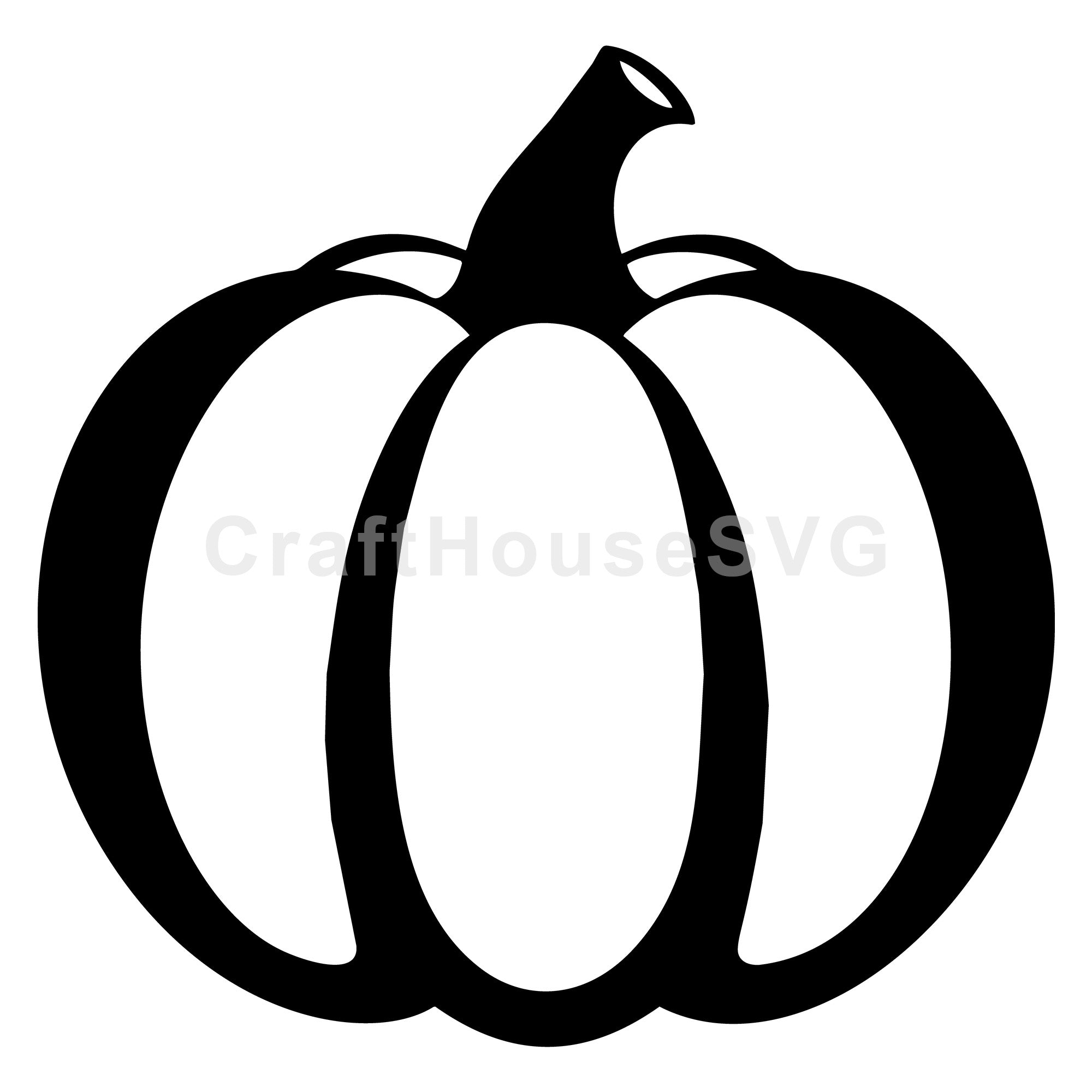 Tall Stem Pumpkin SVG - Elegant and Graceful Fall Craft SVG