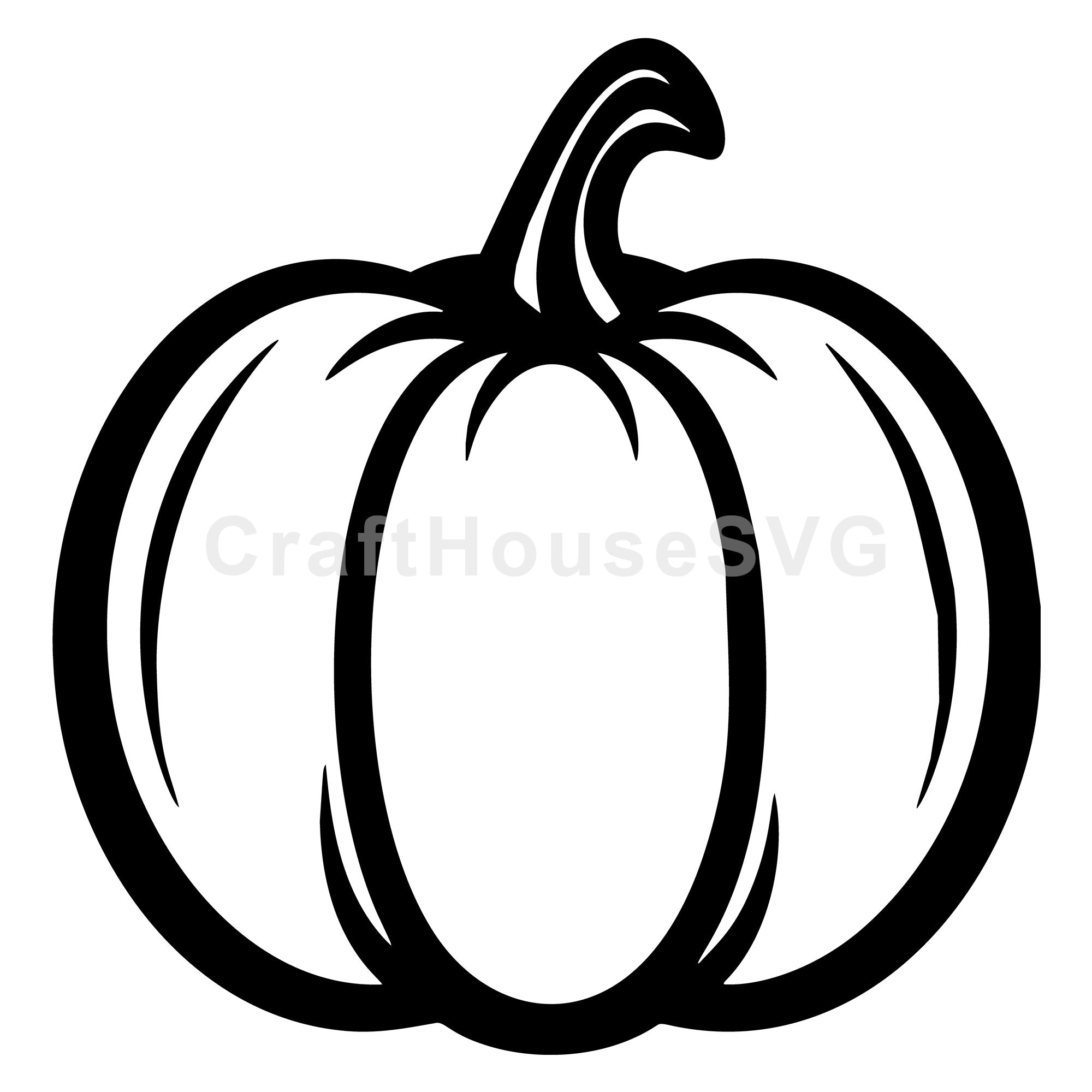 Minimalist Pumpkin SVG - Fall Harvest Design