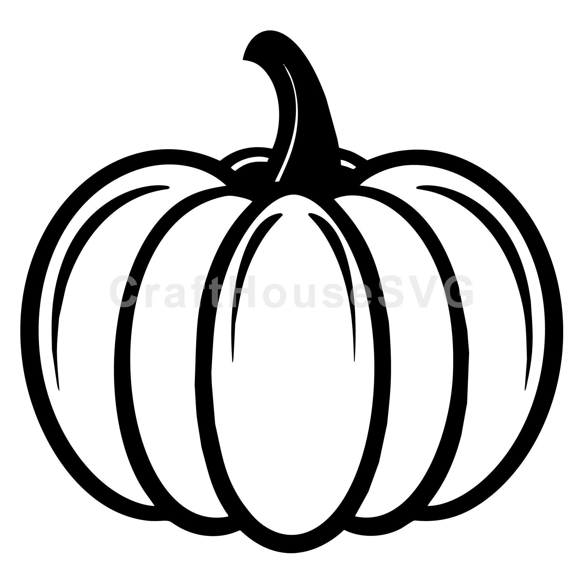 Curved Lines Pumpkin SVG - Fall Autumn Harvest Design