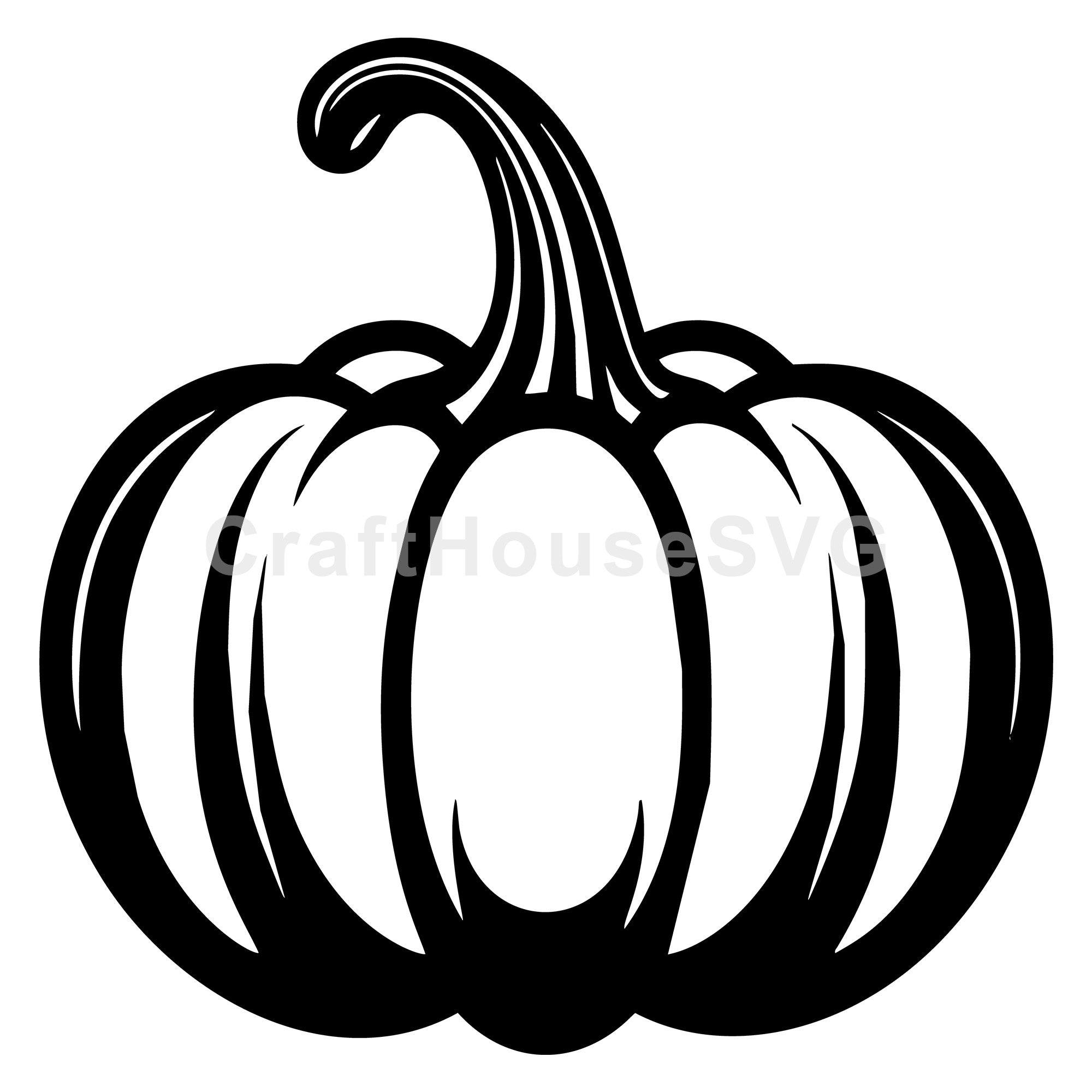 Wavy Stem Pumpkin SVG - Fall Autumn Harvest Design