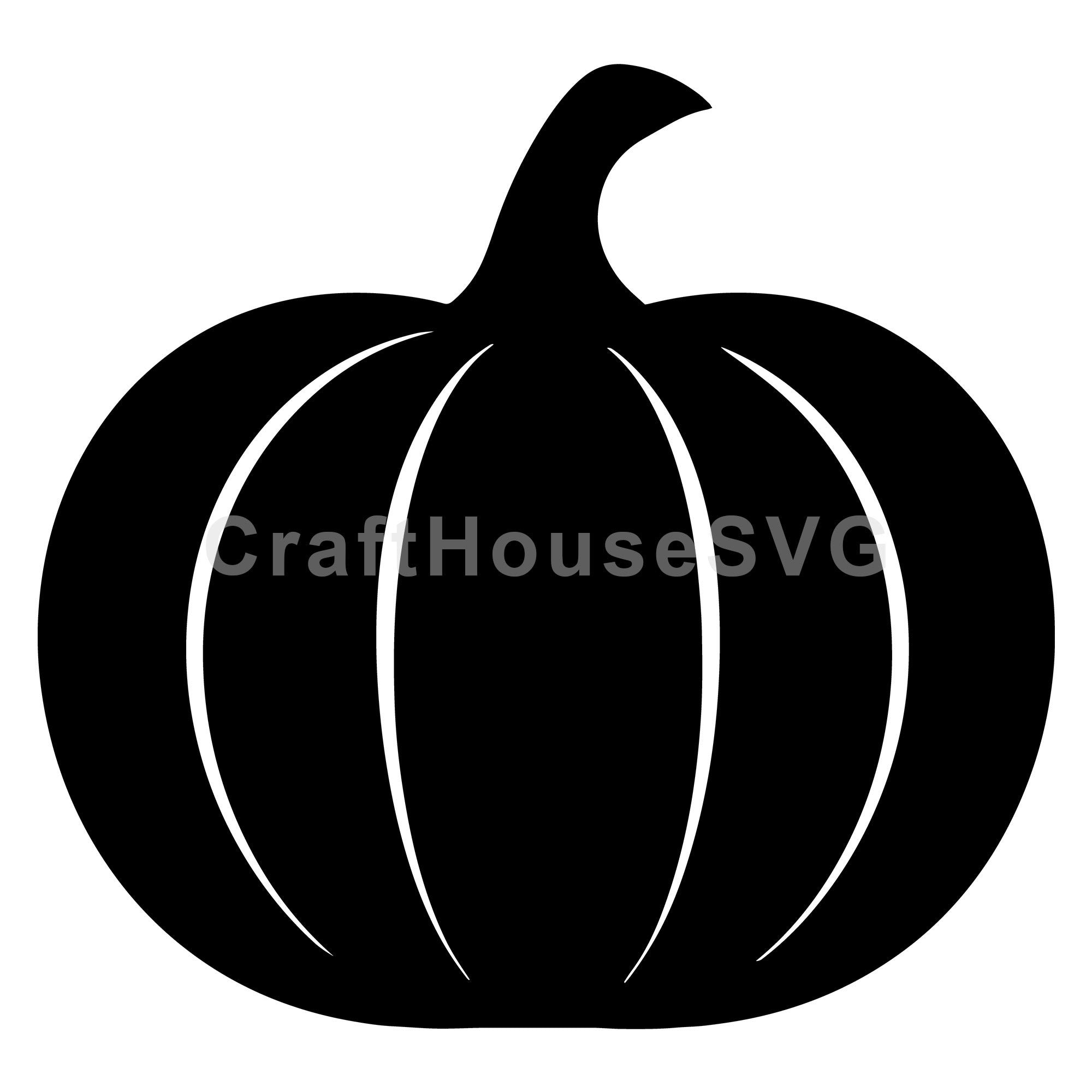 Pumpkin Silhouette SVG - Fall Autumn Harvest Design