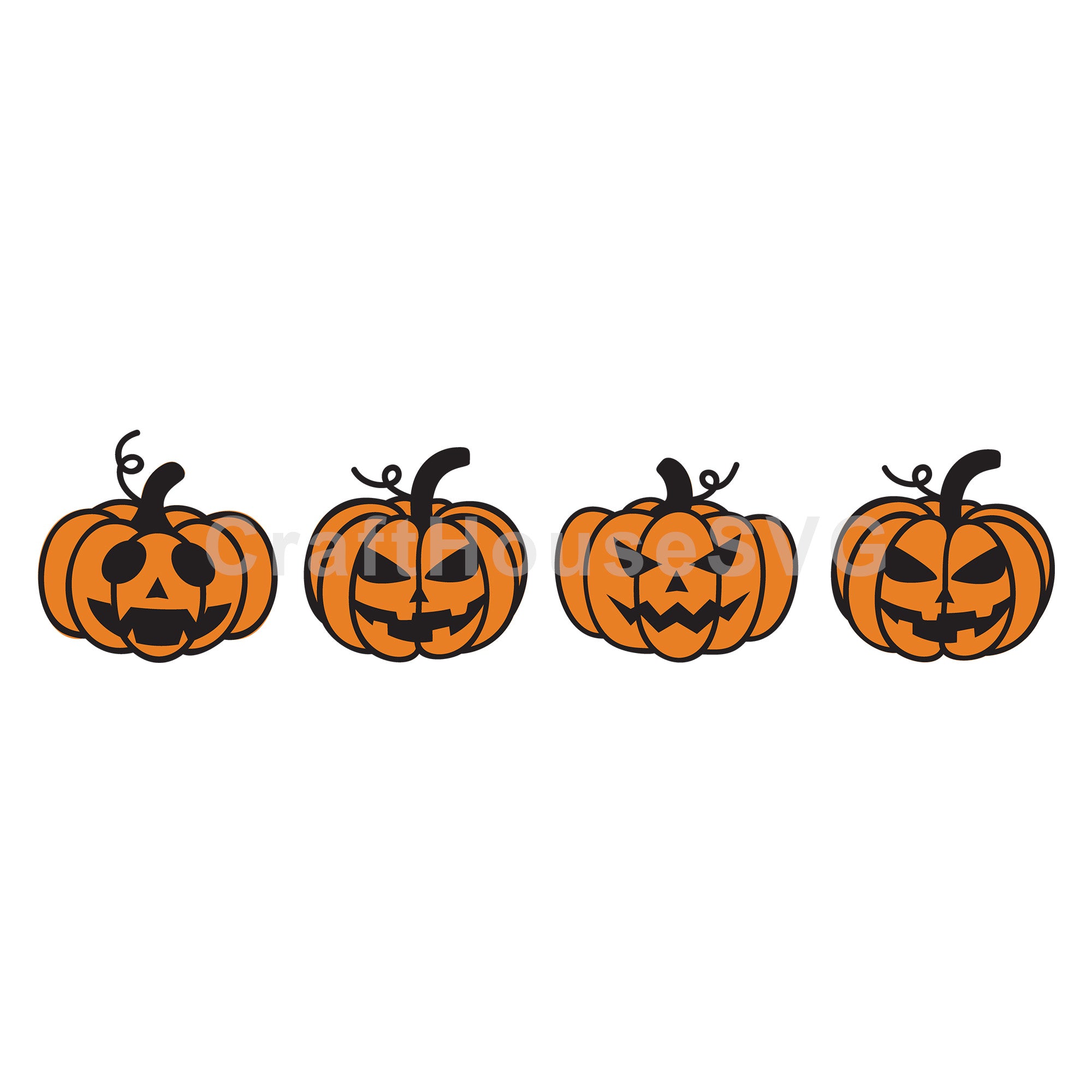 Pumpkin Jack O Lantern Faces SVG