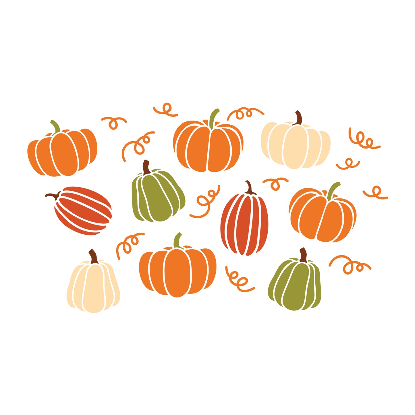Pumpkin Wrap2 SVG design for Cricut, Silhouette, laser cutting, vinyl, sublimation, fall wraps, and drinkware craft projects.