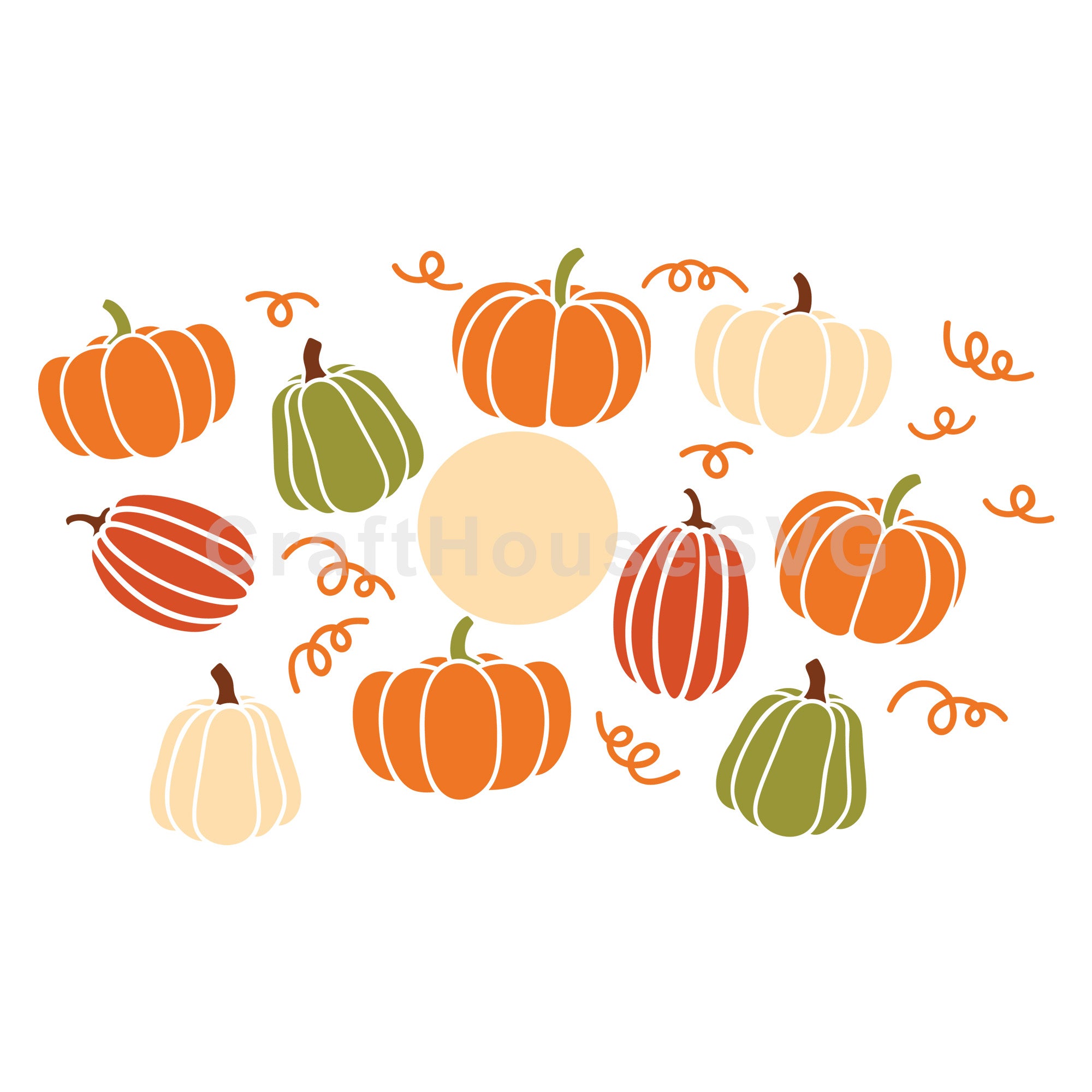 Fall Pumpkins Venti Cold Cup Wrap SVG