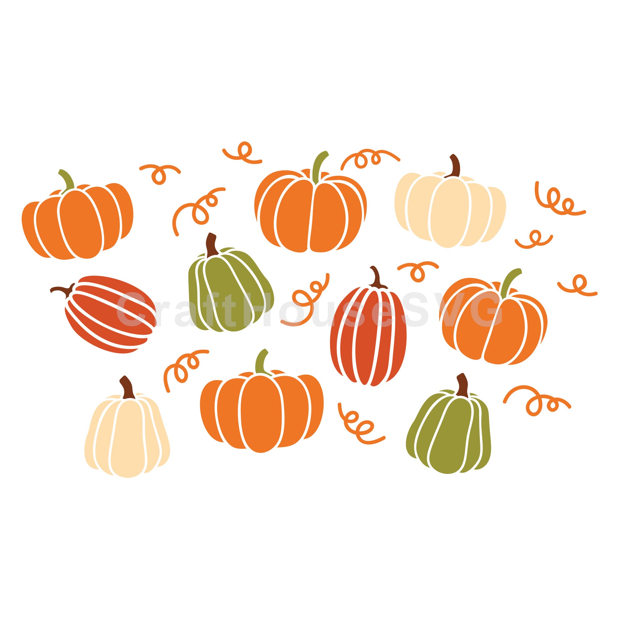 Fall Pumpkins Venti Wrap SVG