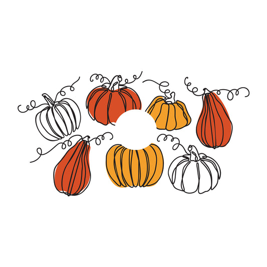 Pumpkin Wrap SB SVG design for Cricut, Silhouette, laser cutting, vinyl, sublimation, fall wraps, and drinkware craft projects.