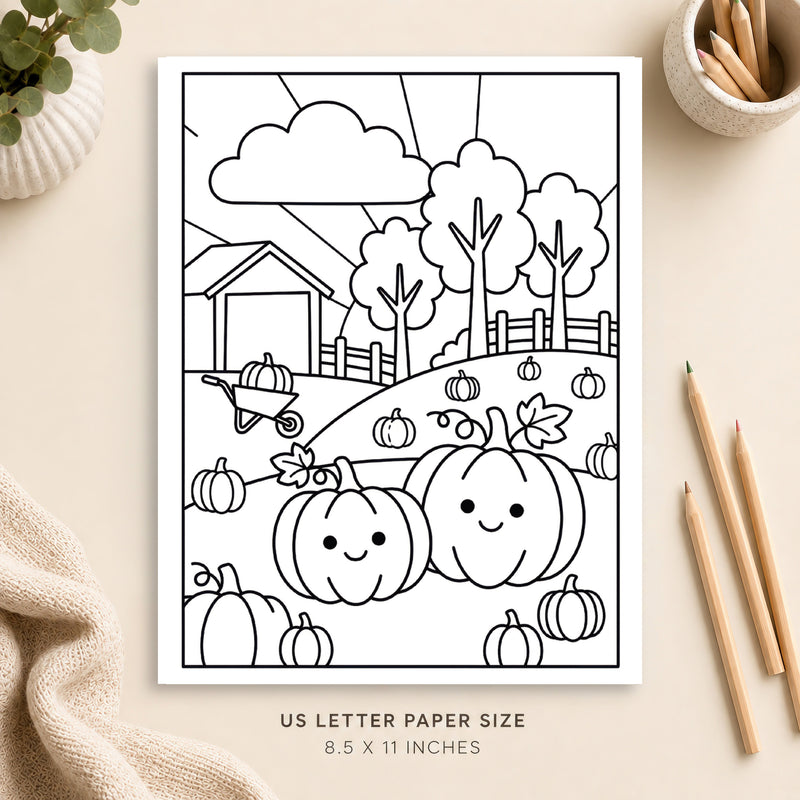 Pumpkin Patch Coloring Page 3