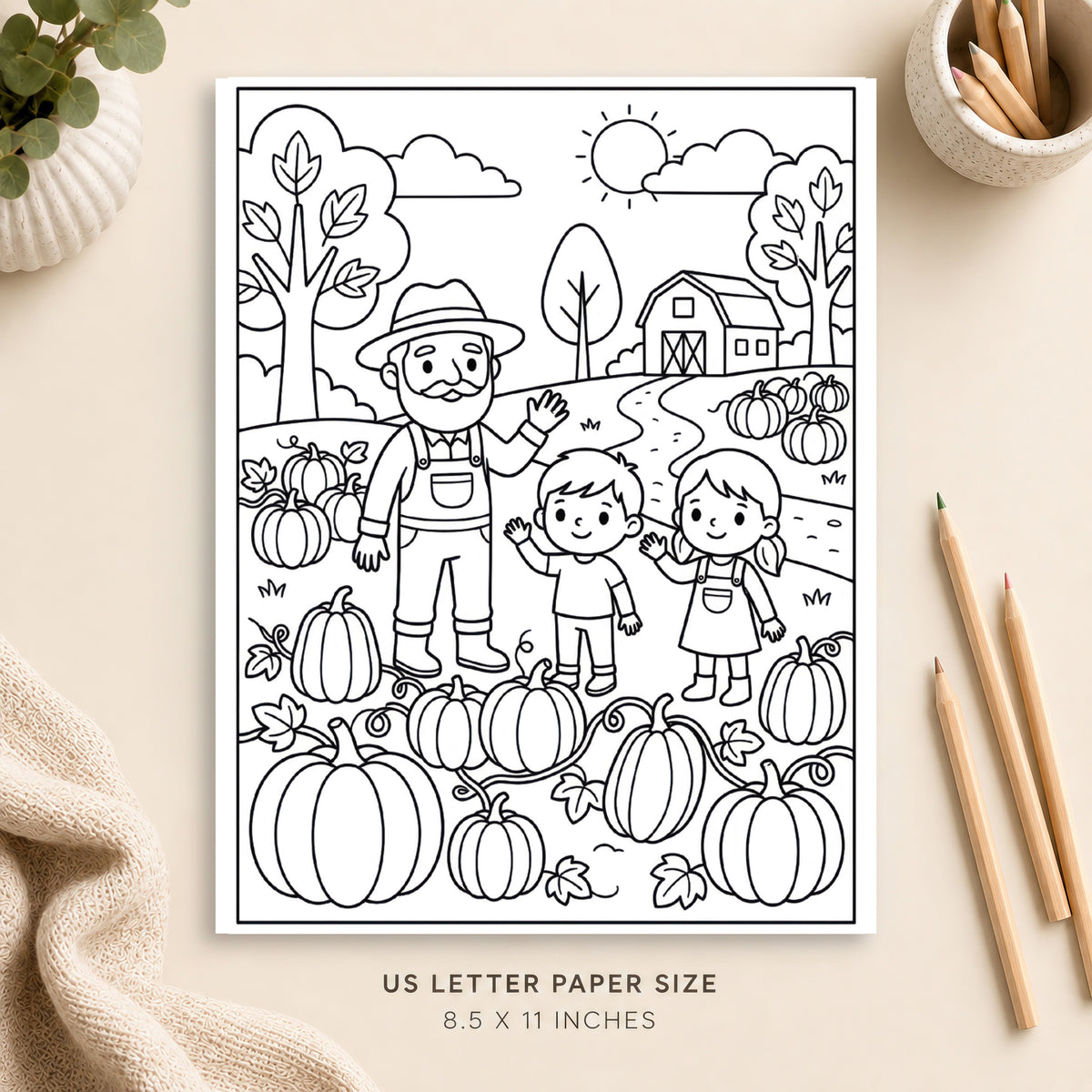 Pumpkin Patch Coloring Page 4