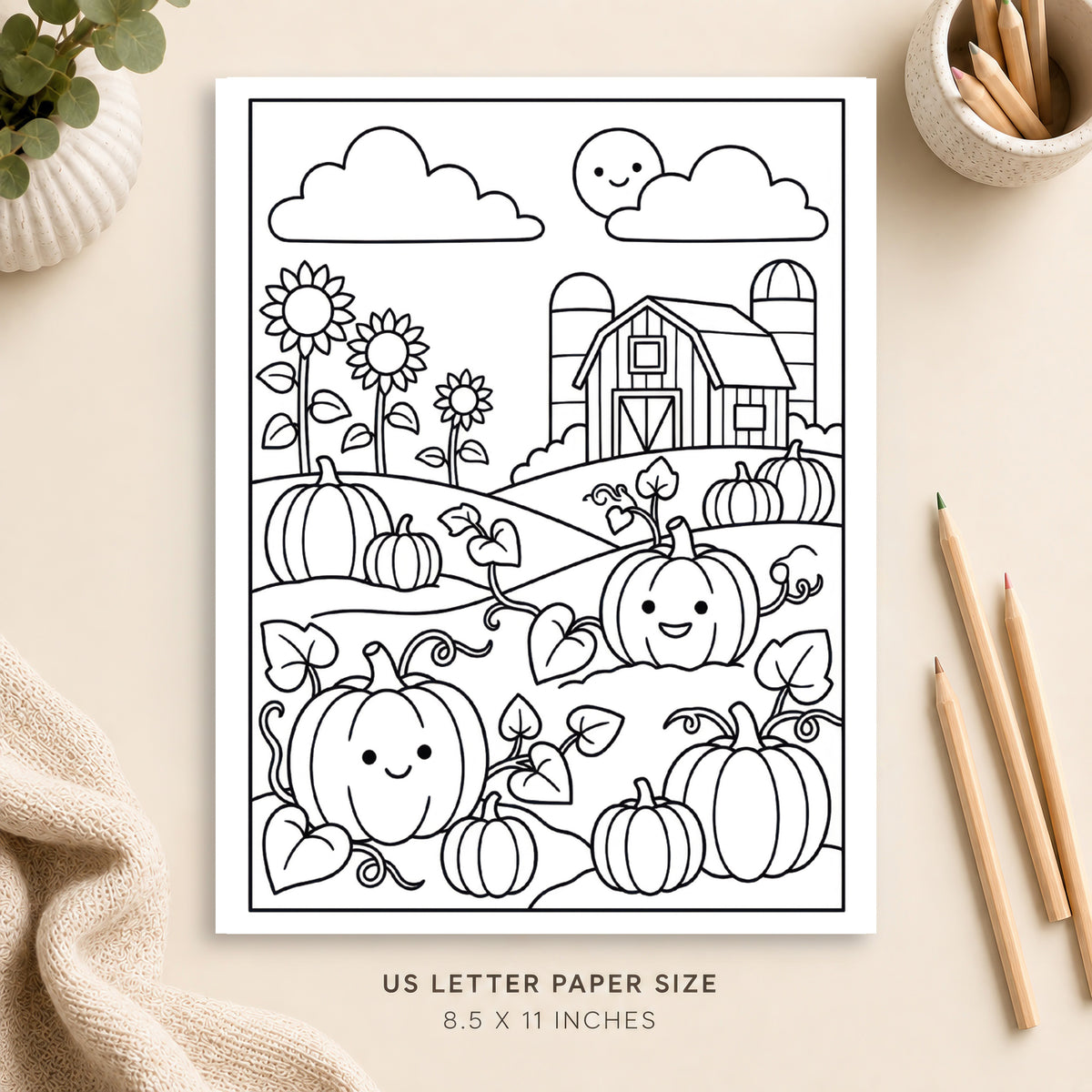 Pumpkin Patch Coloring Page 6