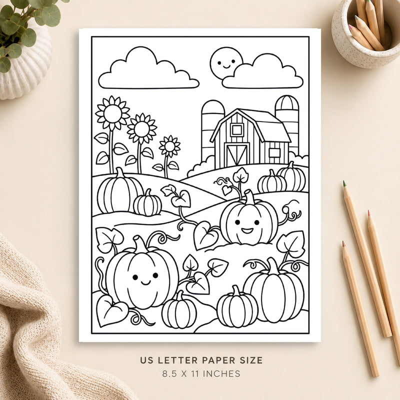 Pumpkin Patch Coloring Page 6