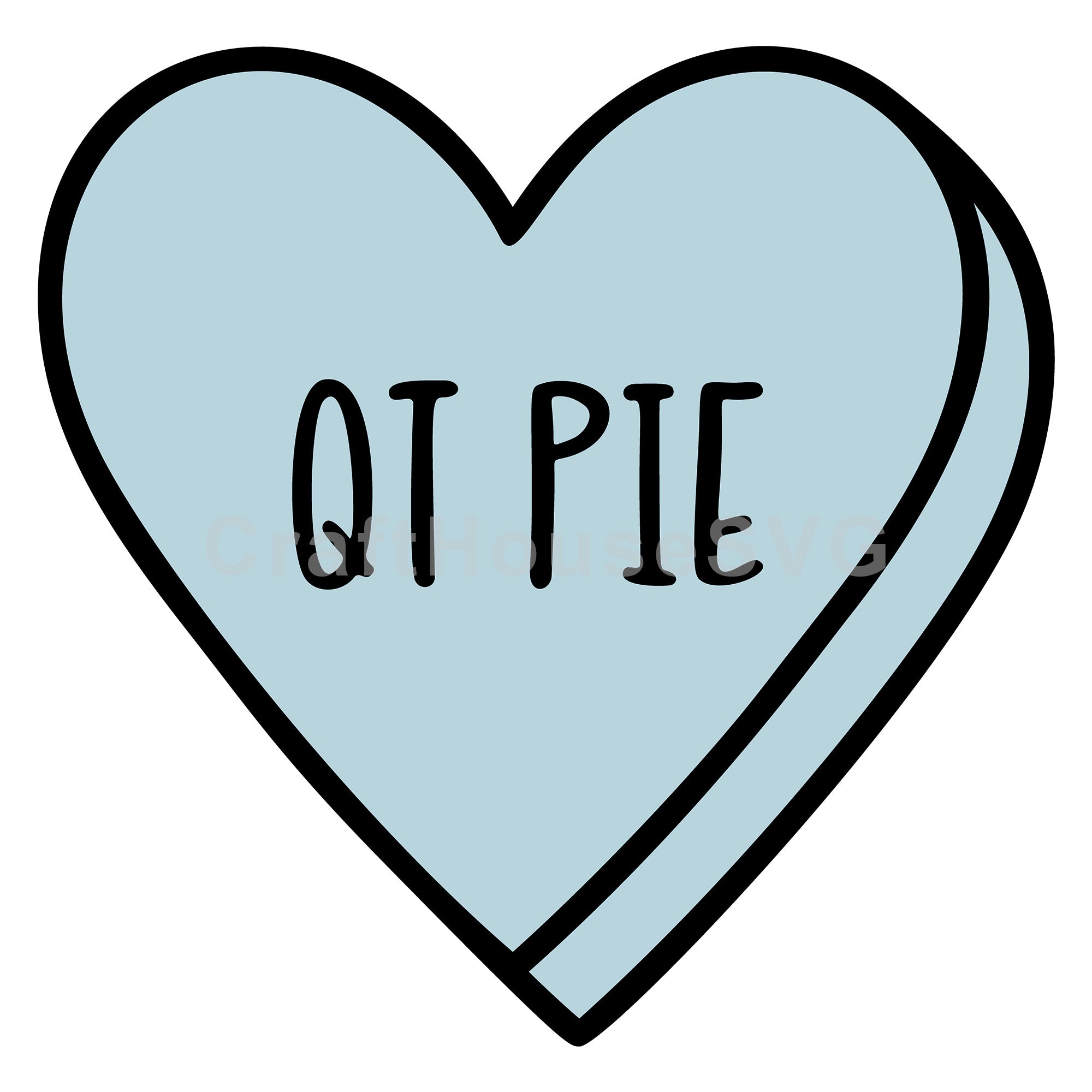 QT Pie Conversation Heart SVG