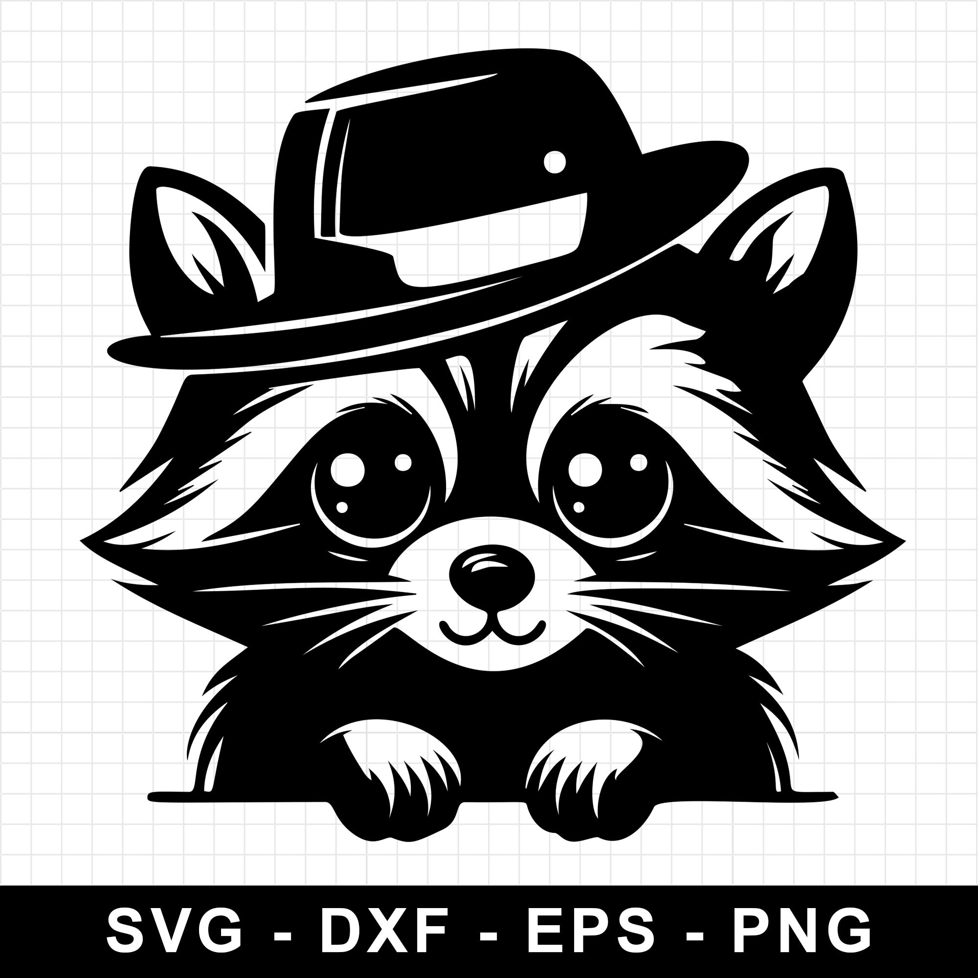 Raccoon Wearing a Hat SVG