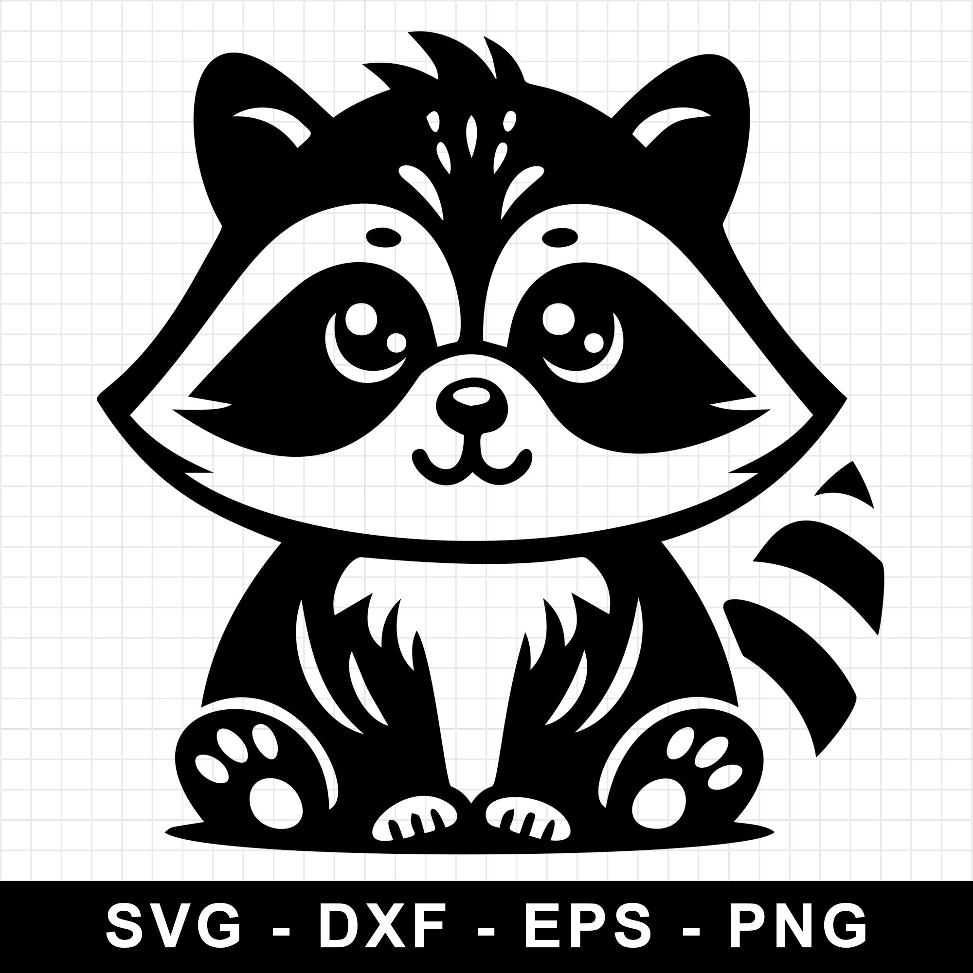 Cute Sitting Baby Raccoon SVG