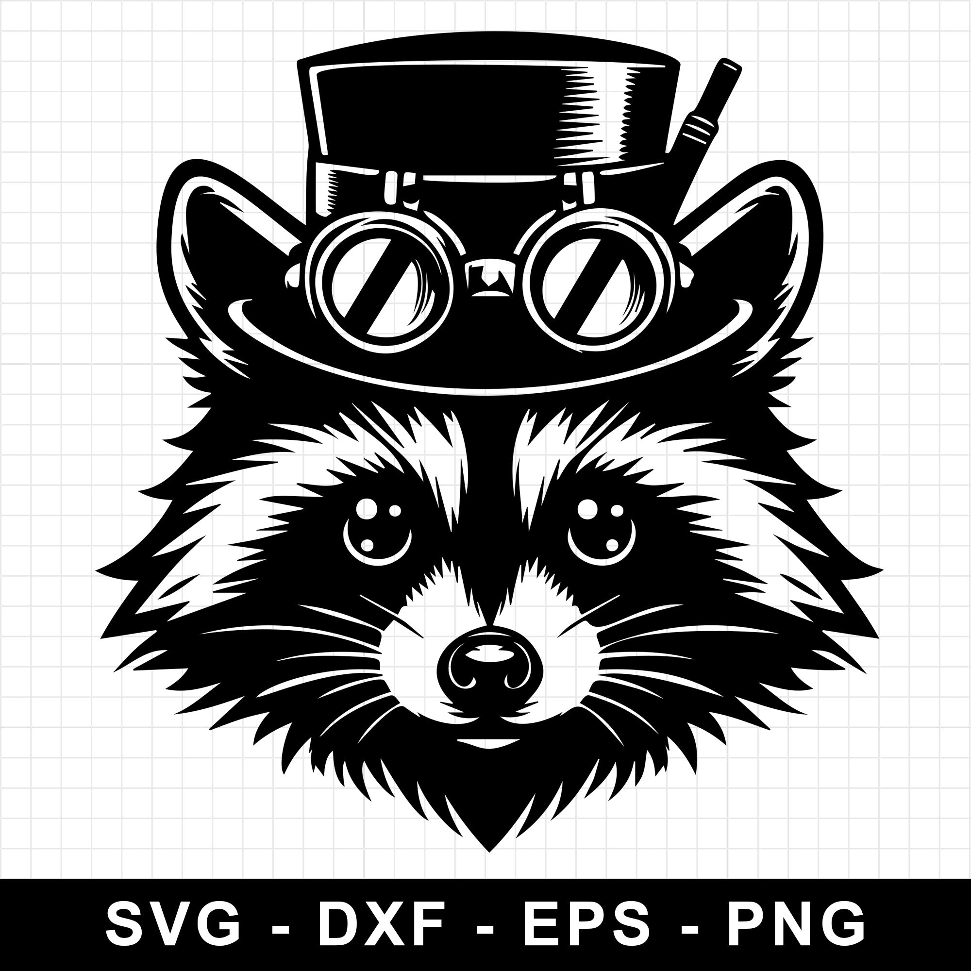 Raccoon With Steampunk Goggles On Hat SVG