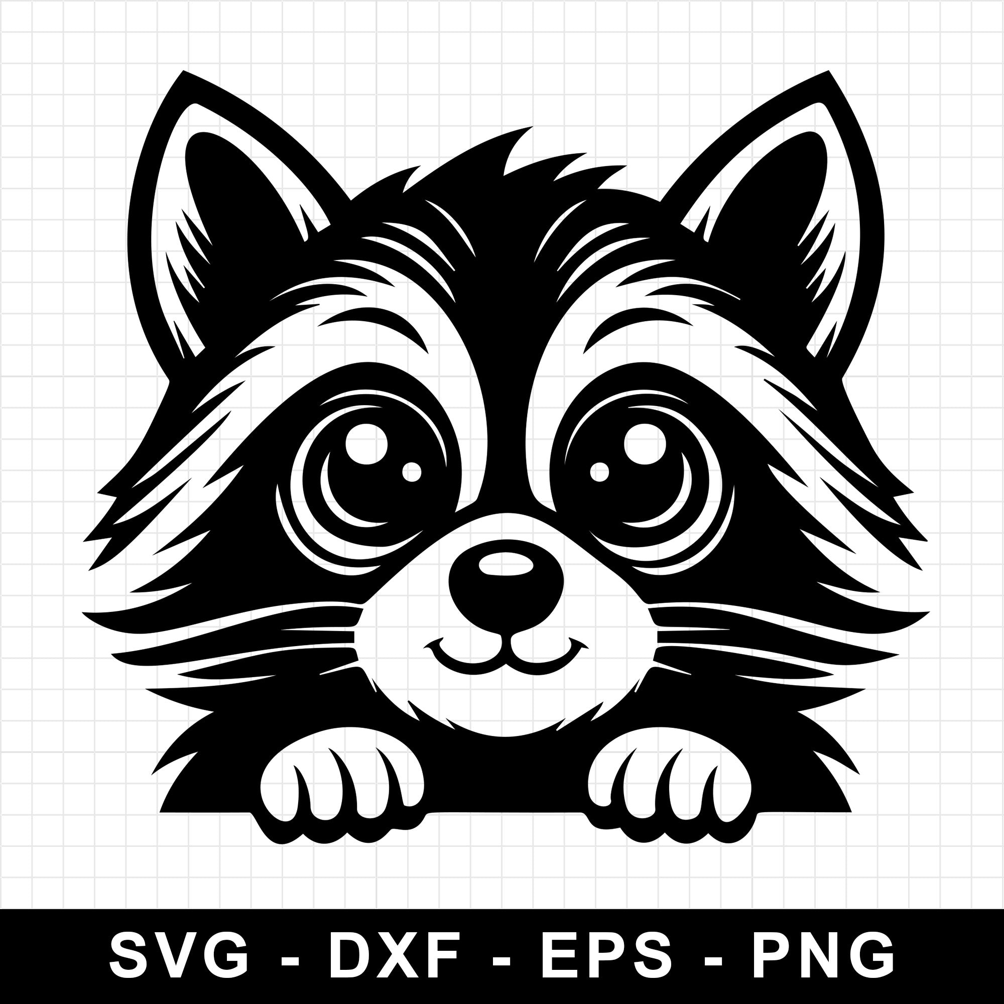 Cute Raccoon Peeking Over Ledge SVG