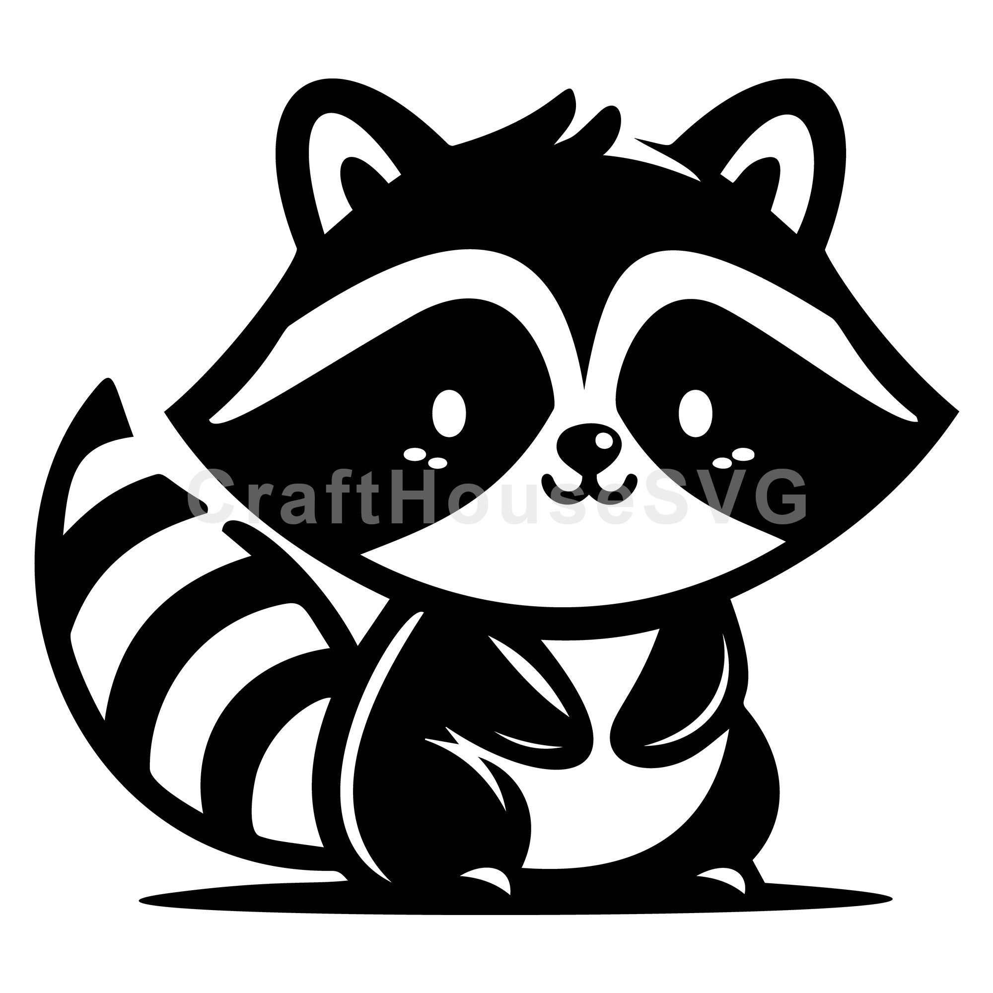 Adorable Standing Raccoon SVG