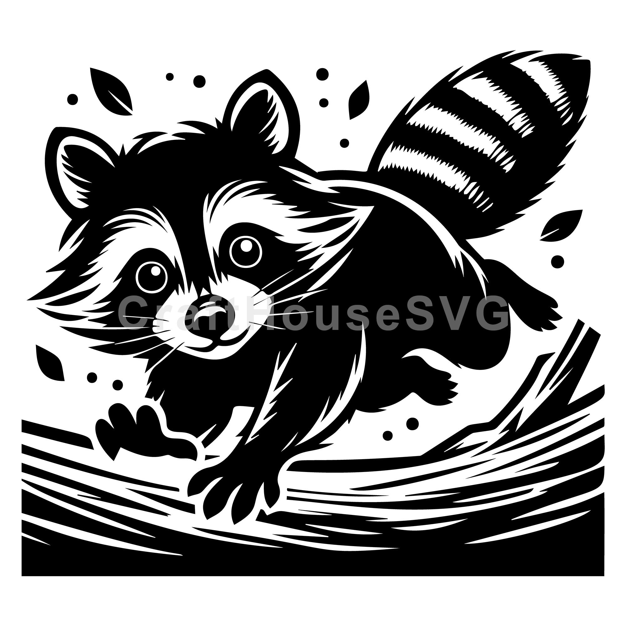 Raccoon Running SVG