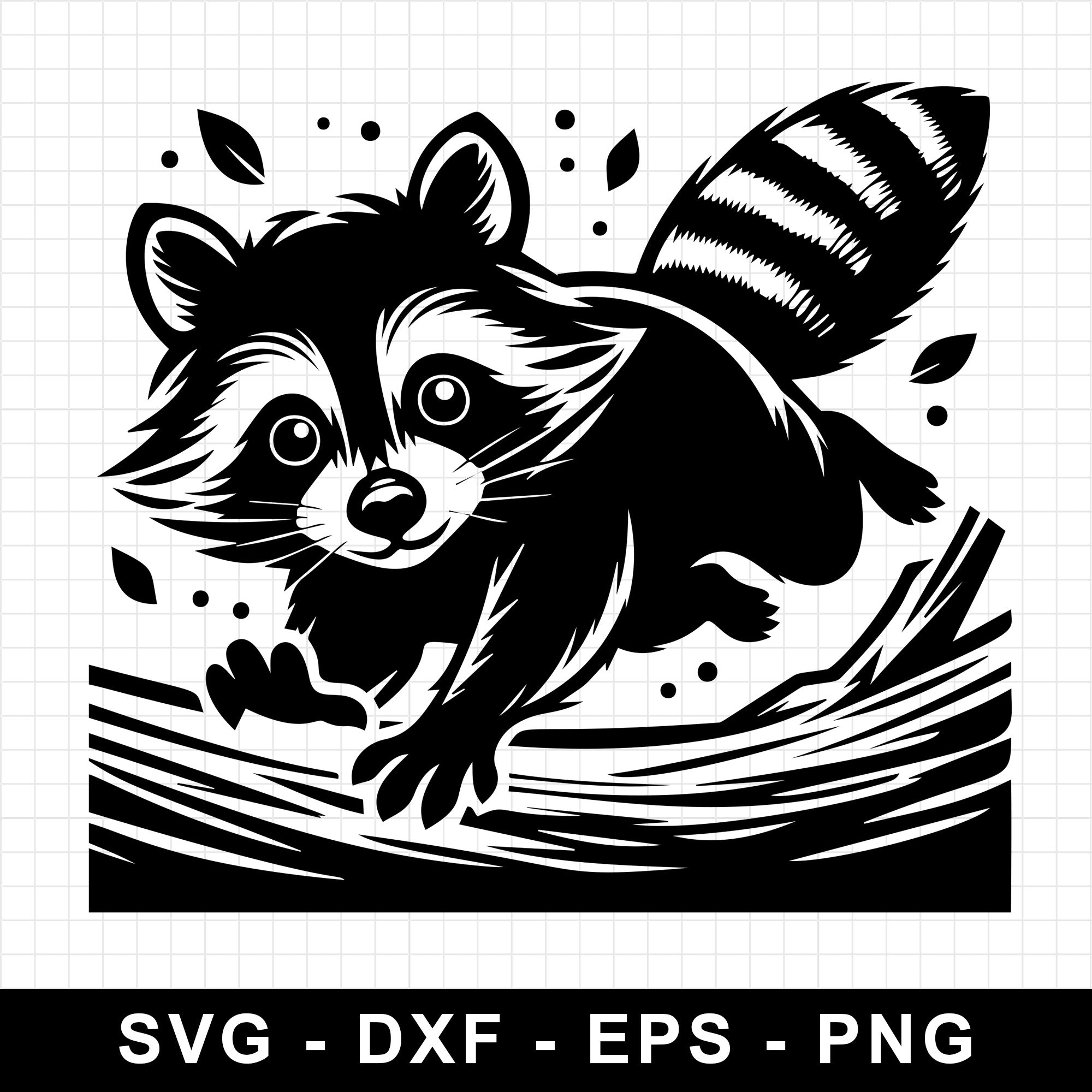 Raccoon Running SVG