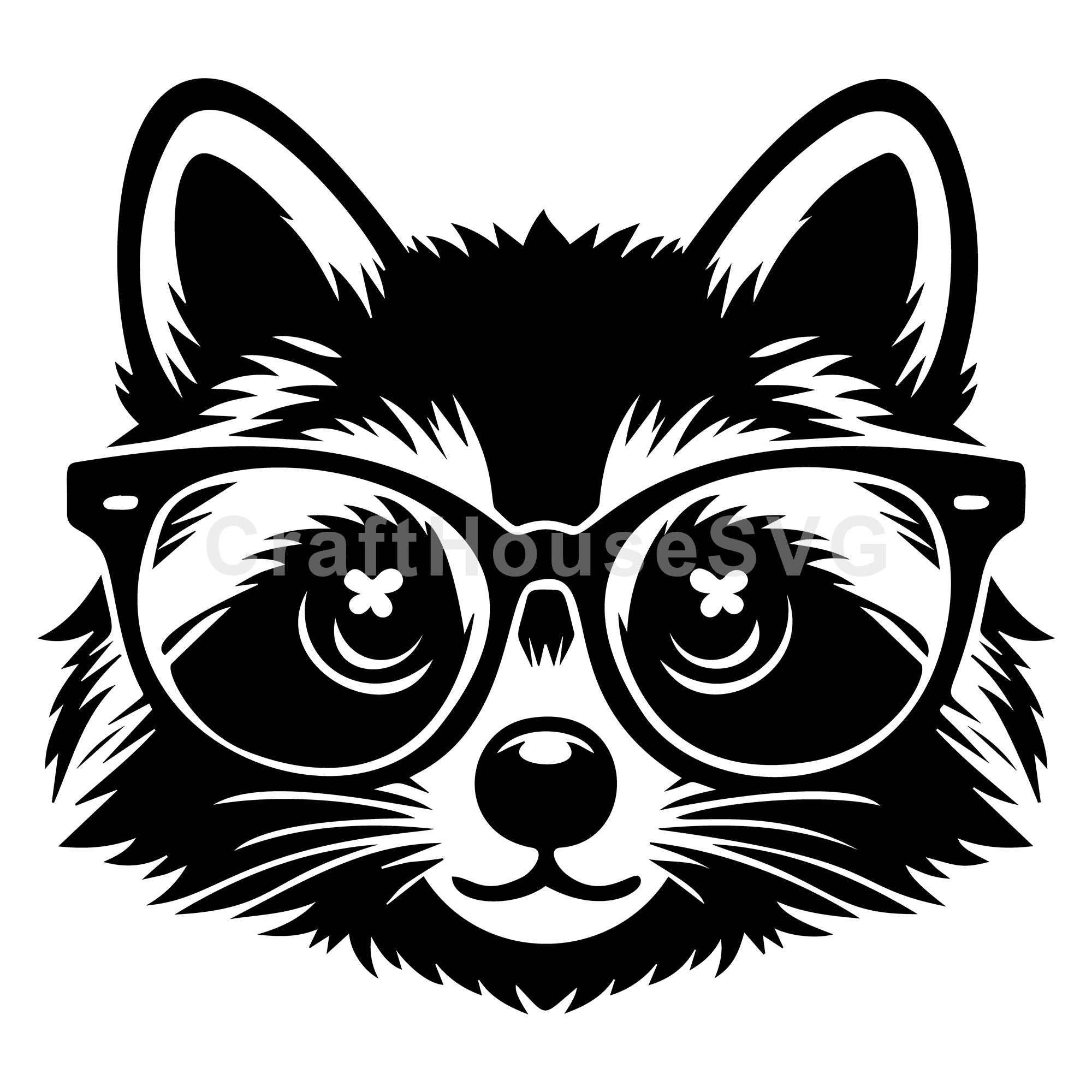 Raccoon with Glasses SVG