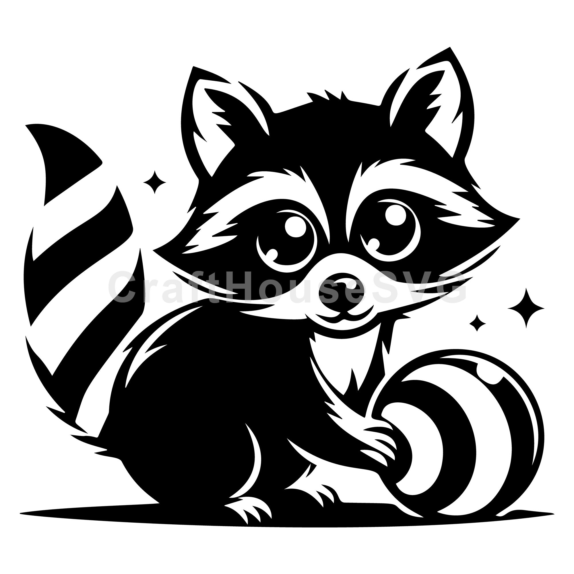 Raccoon with Sparkling Ball SVG