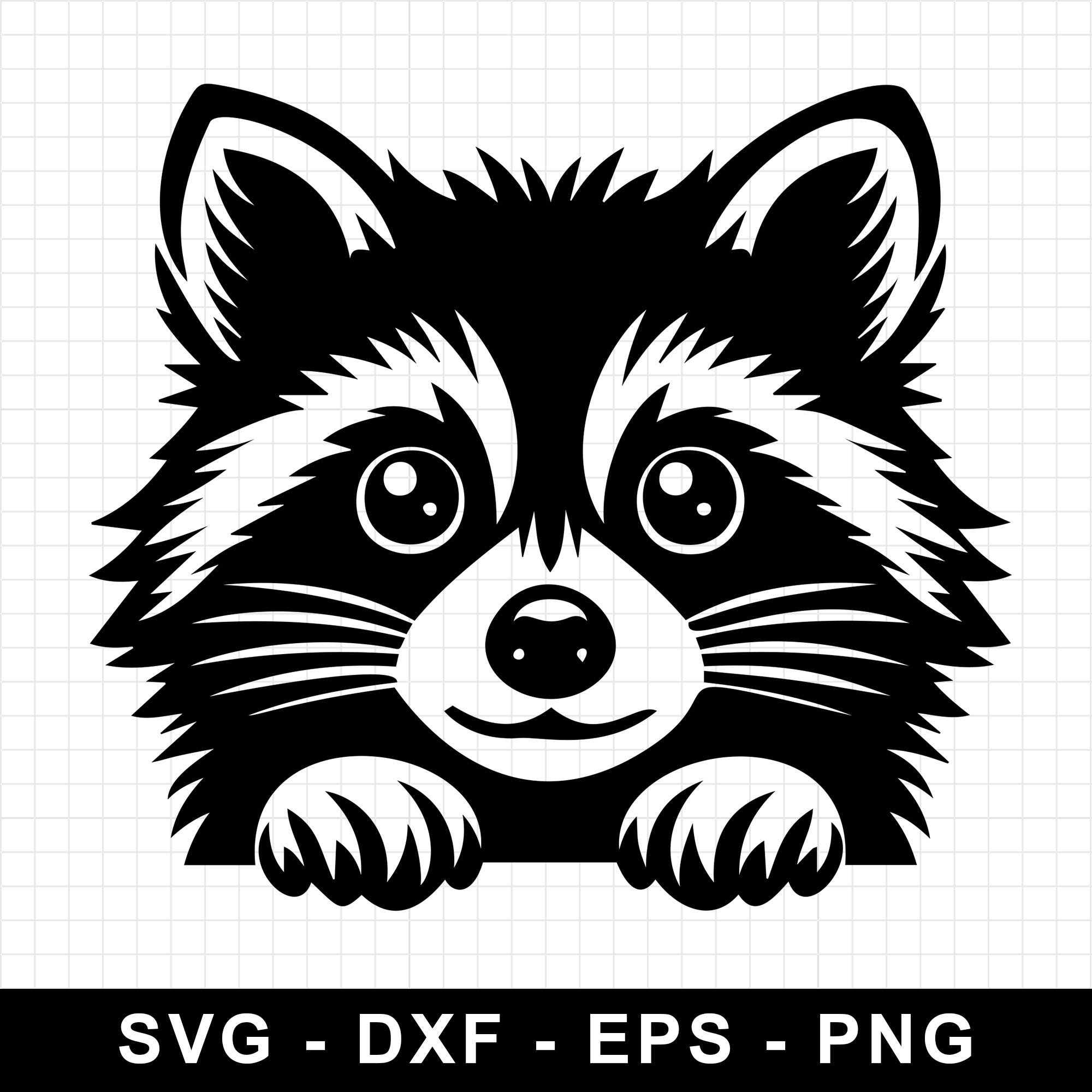 Peeking Raccoon Face SVG