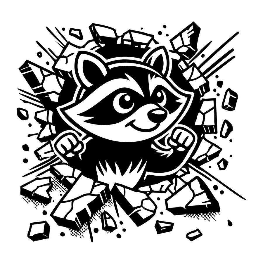 Raccoon SVG for Cricut, Silhouette, laser cutting, vinyl, sublimation, animal crafts, decals, shirts, and DIY craft projects.