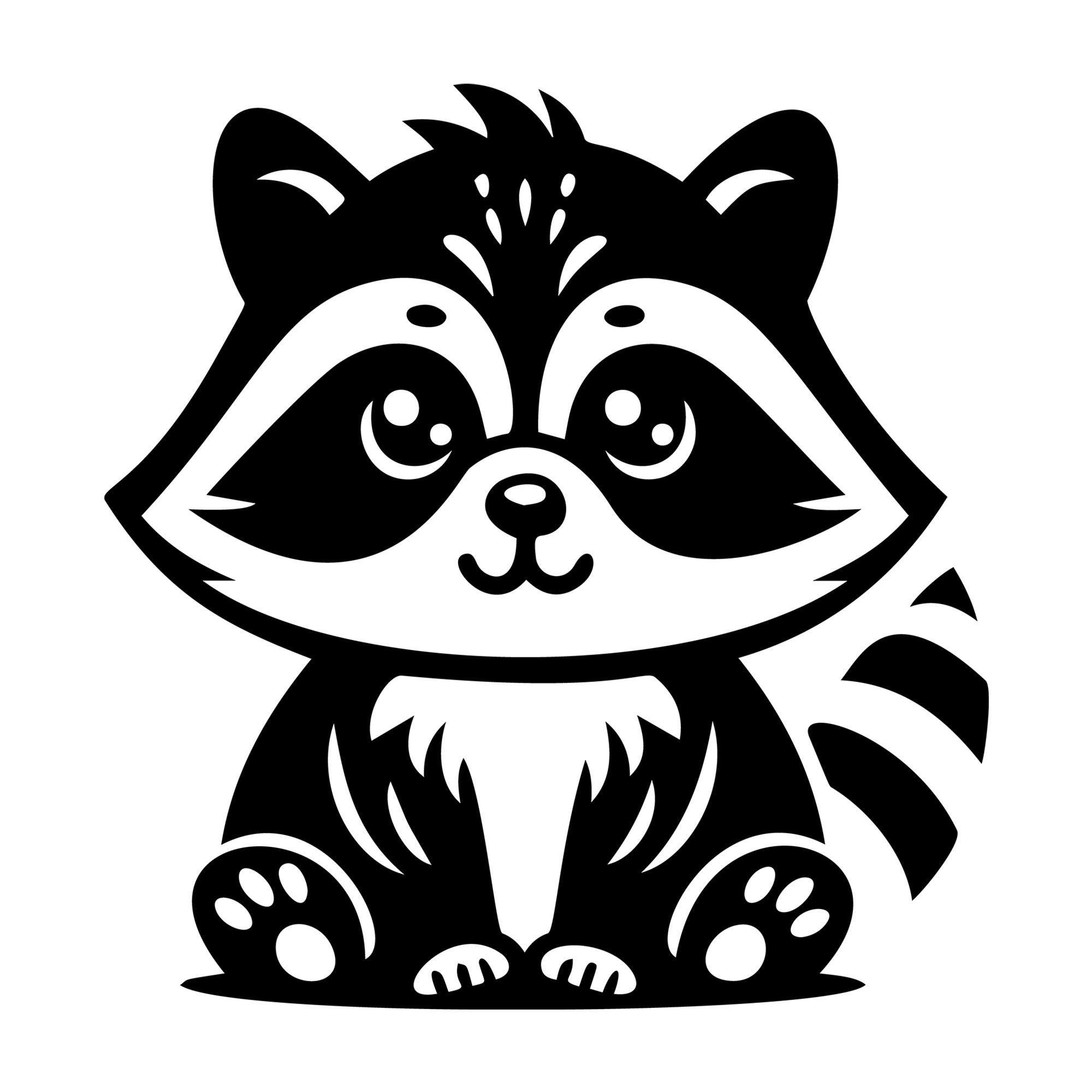 Raccoon SVG design for Cricut, Silhouette, laser cutting, vinyl, sublimation, and craft projects.