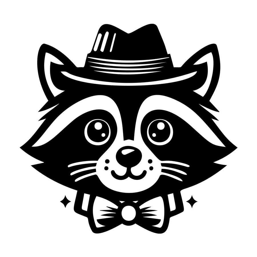 Raccoon SVG design for Cricut, Silhouette, laser cutting, vinyl, sublimation, and craft projects.
