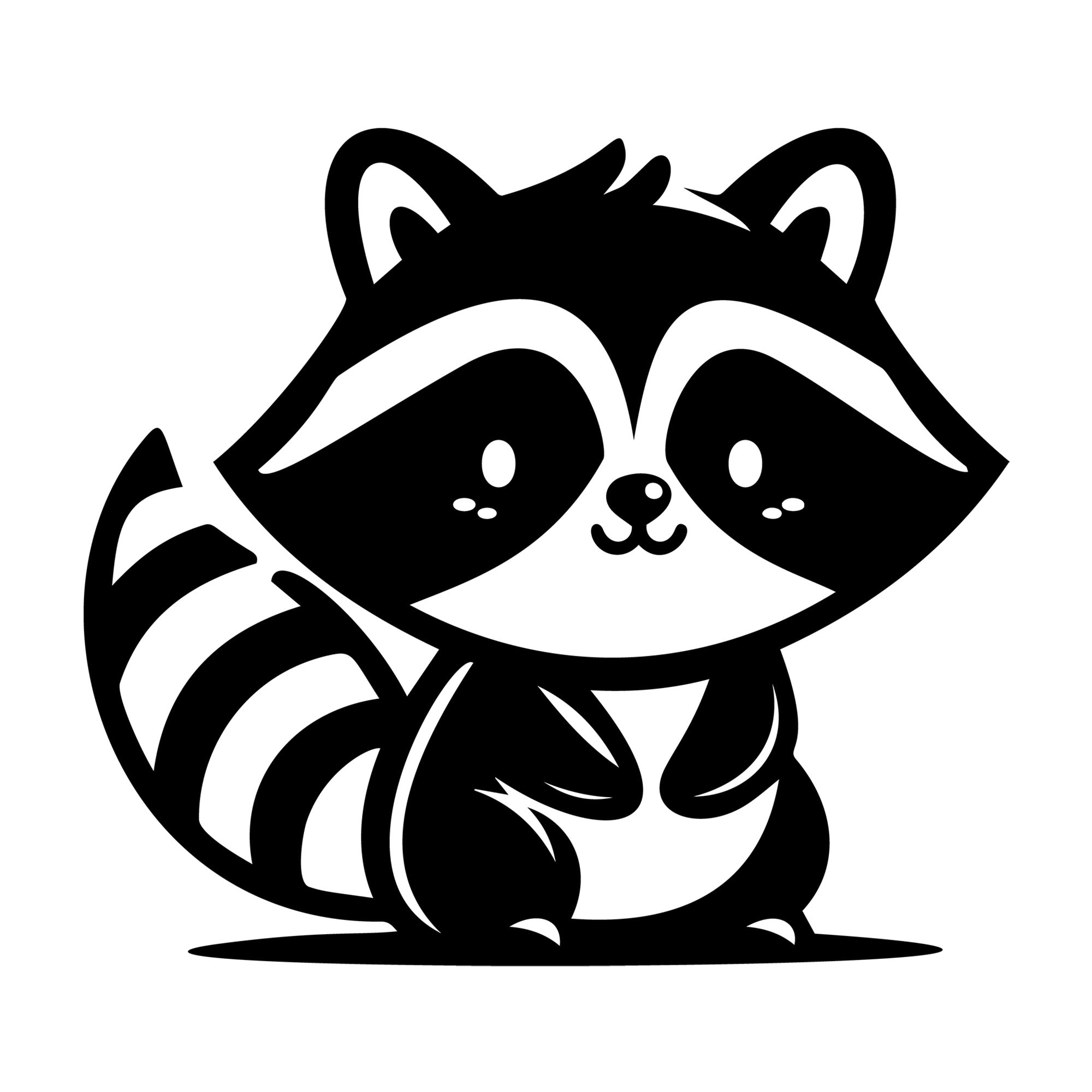 Raccoon SVG design for Cricut, Silhouette, laser cutting, vinyl, sublimation, and craft projects.