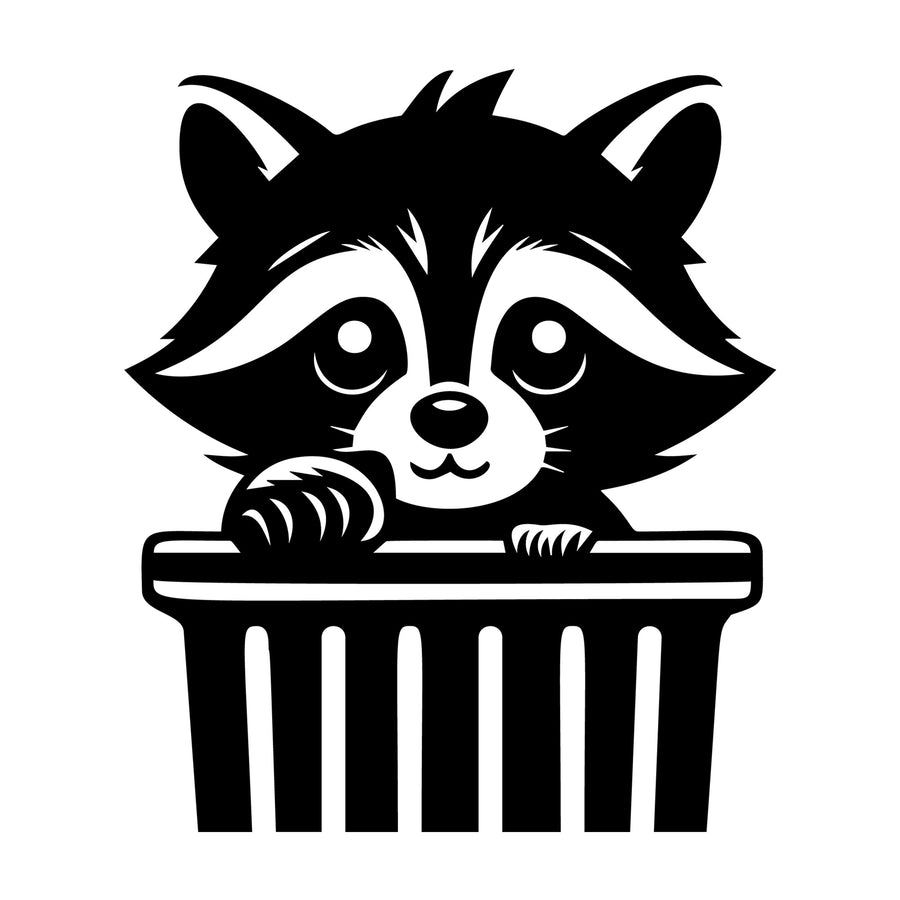 Raccoon SVG design for Cricut, Silhouette, laser cutting, vinyl, sublimation, and craft projects.