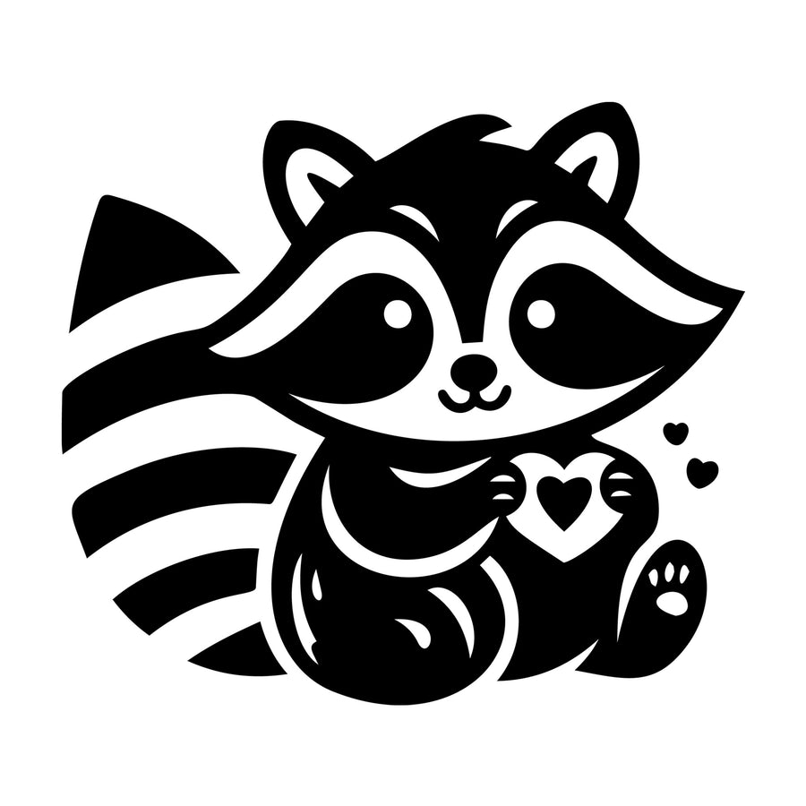 Raccoon SVG design for Cricut, Silhouette, laser cutting, vinyl, sublimation, and craft projects.