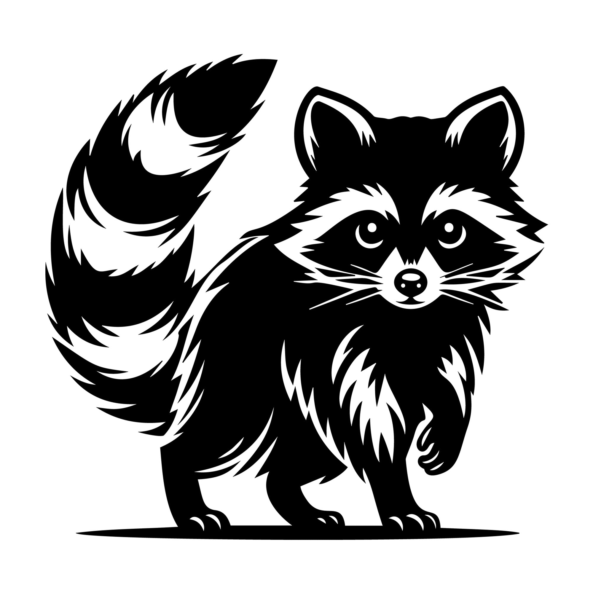 Raccoon SVG design for Cricut, Silhouette, laser cutting, vinyl, sublimation, and craft projects.