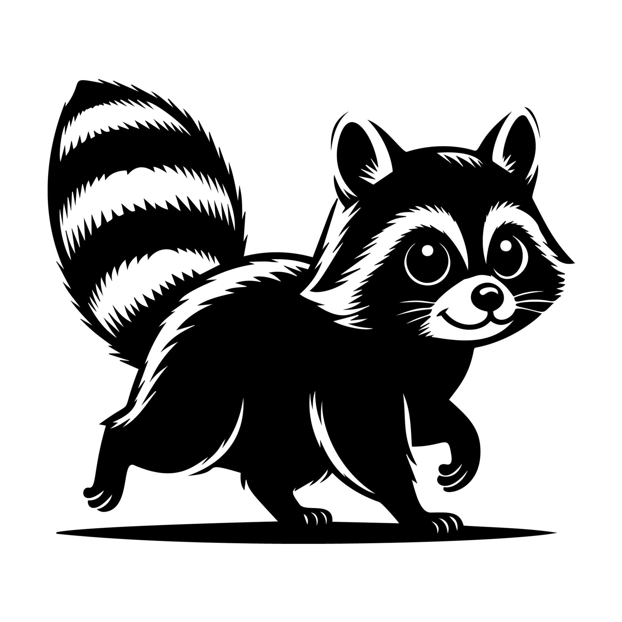 Raccoon SVG design for Cricut, Silhouette, laser cutting, vinyl, sublimation, and craft projects.