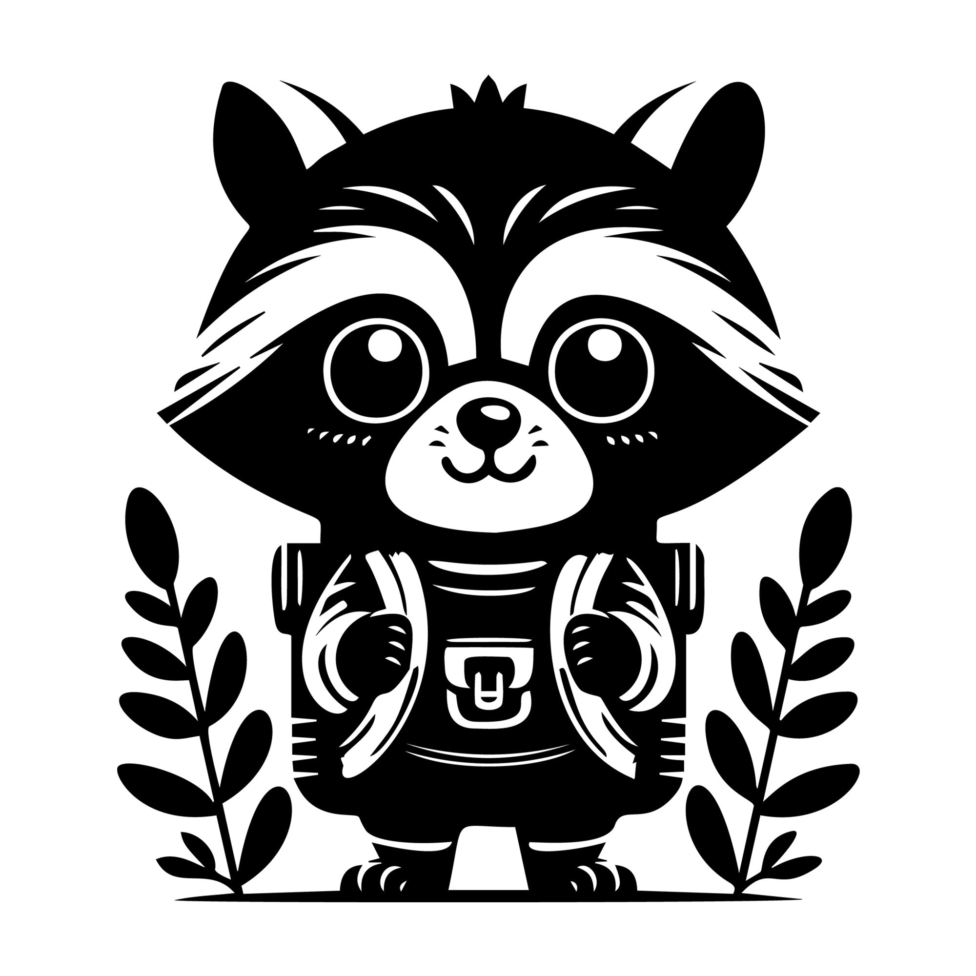 Raccoon SVG design for Cricut, Silhouette, laser cutting, vinyl, sublimation, and craft projects.