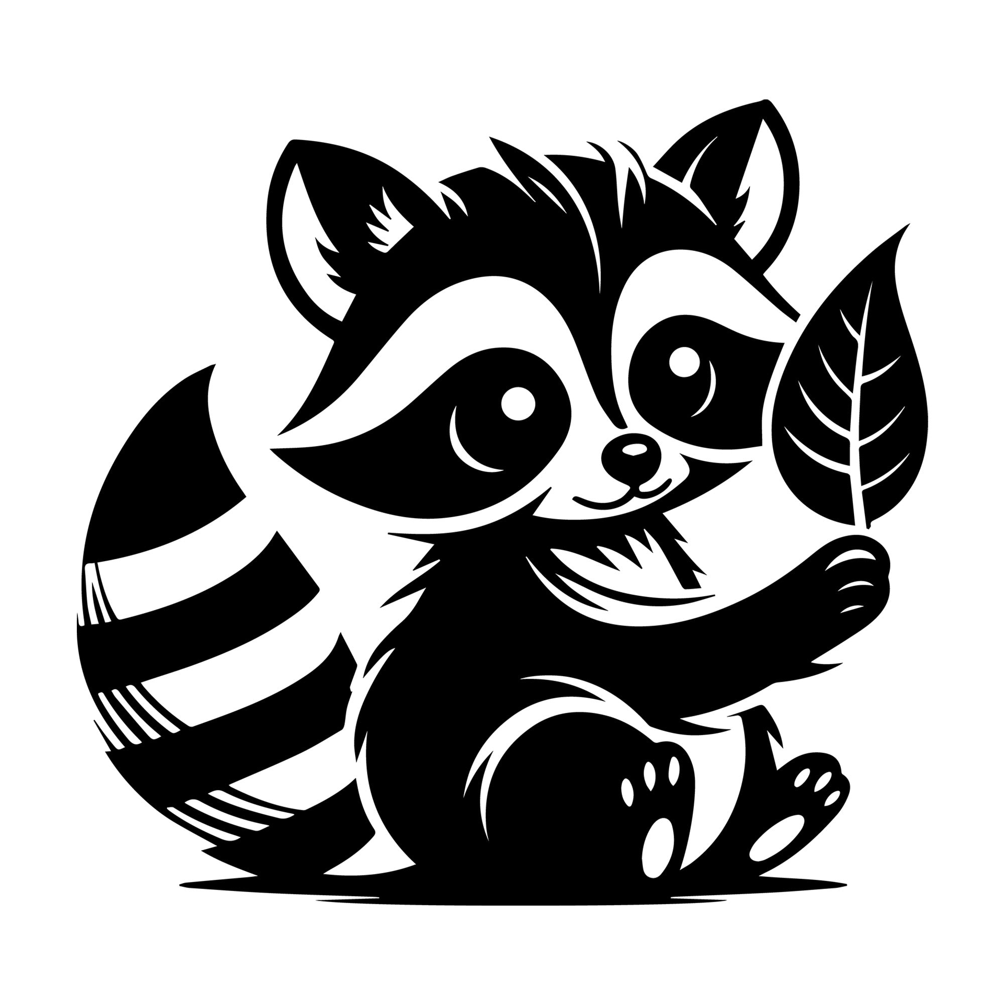 Raccoon SVG design for Cricut, Silhouette, laser cutting, vinyl, sublimation, and craft projects.