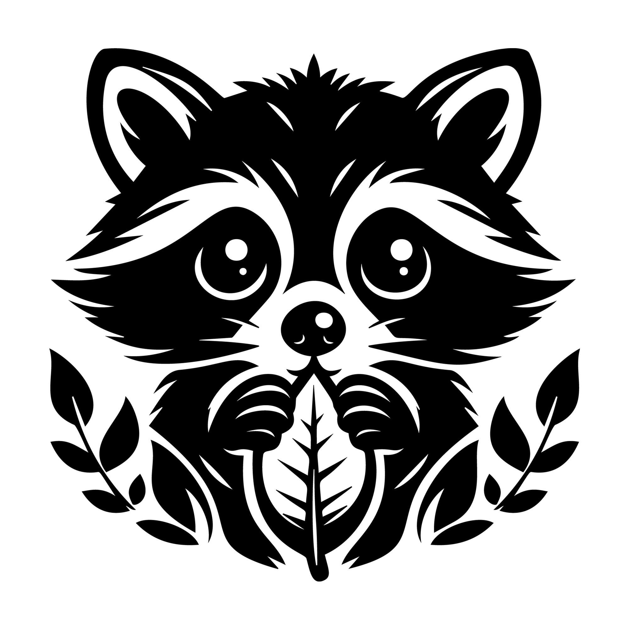 Raccoon SVG design for Cricut, Silhouette, laser cutting, vinyl, sublimation, and craft projects.