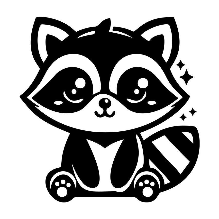 Raccoon SVG design for Cricut, Silhouette, laser cutting, vinyl, sublimation, and craft projects.