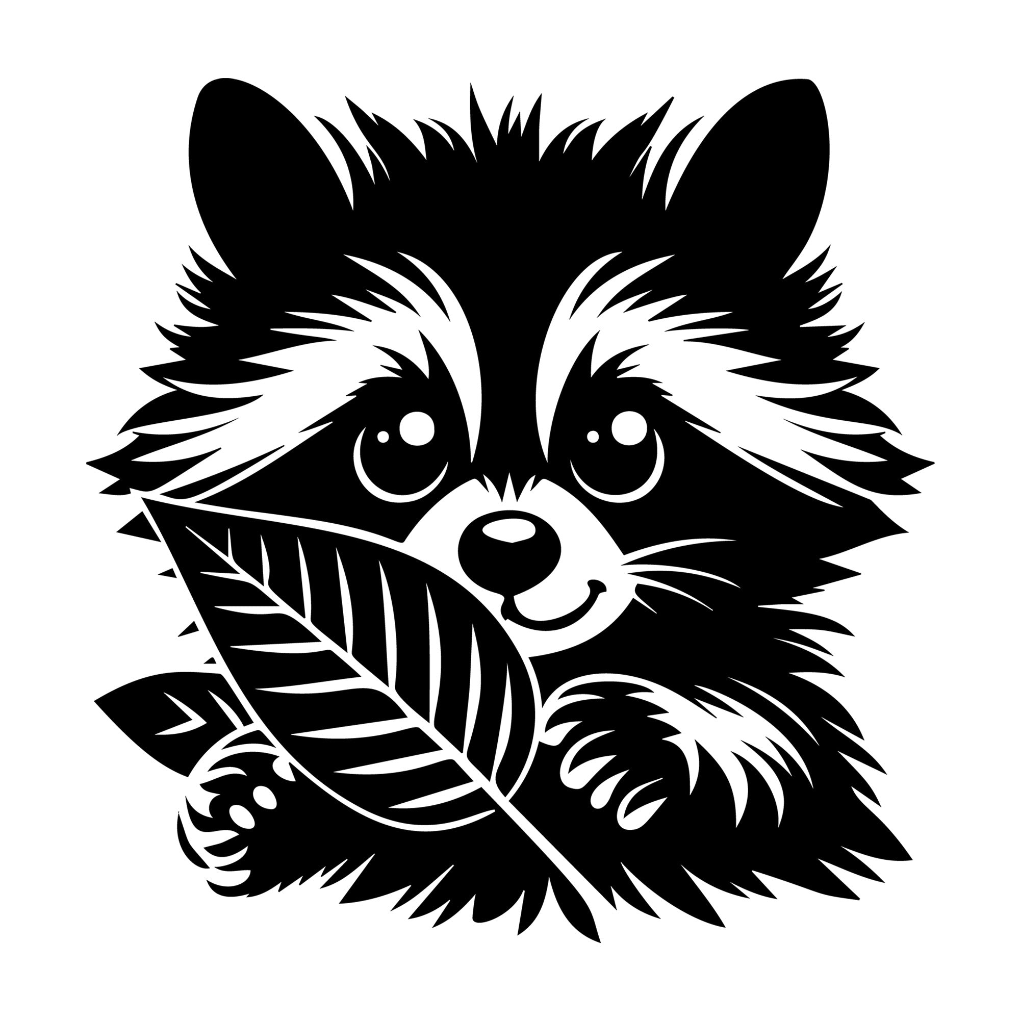 Raccoon SVG design for Cricut, Silhouette, laser cutting, vinyl, sublimation, and craft projects.