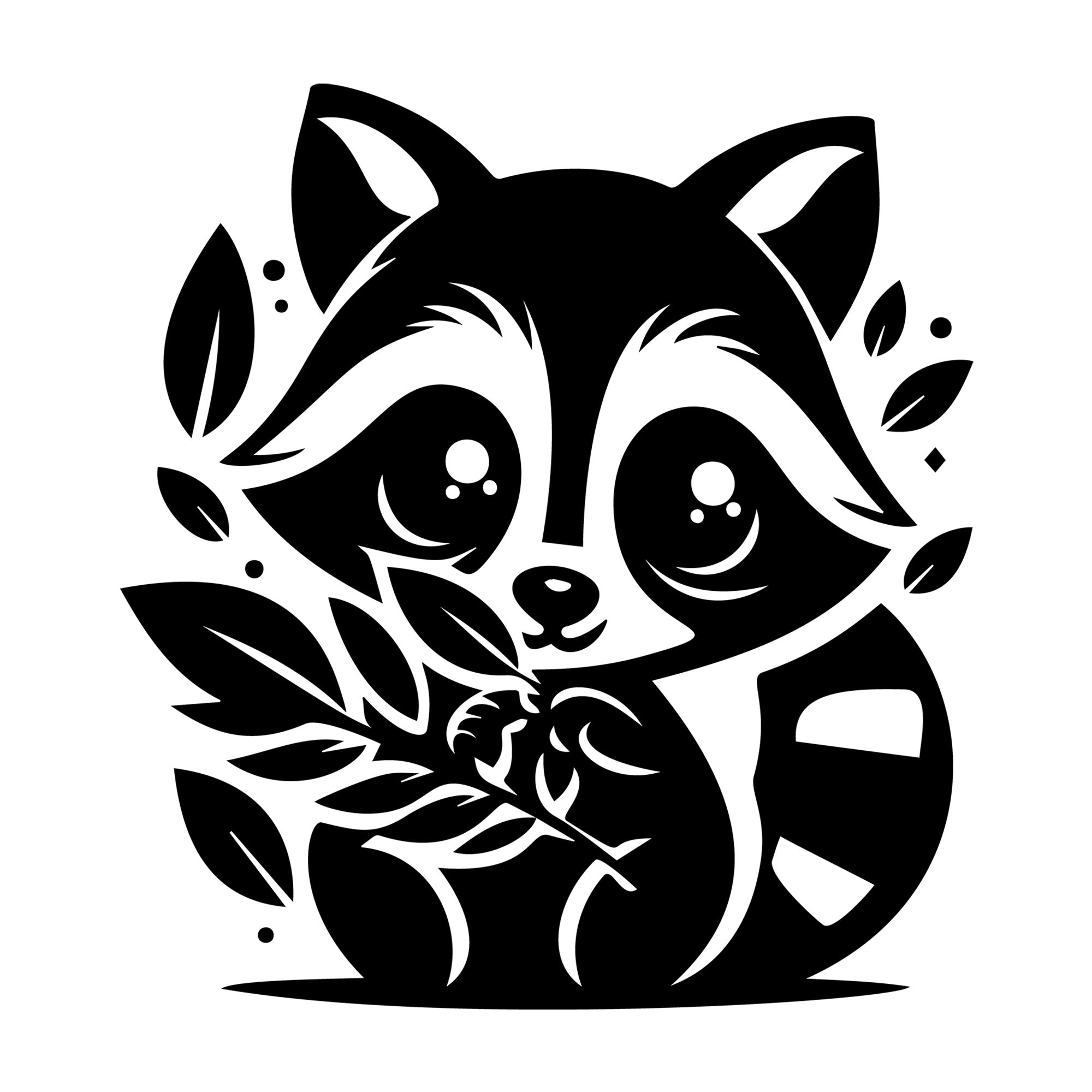 Raccoon SVG design for Cricut, Silhouette, laser cutting, vinyl, sublimation, and craft projects.