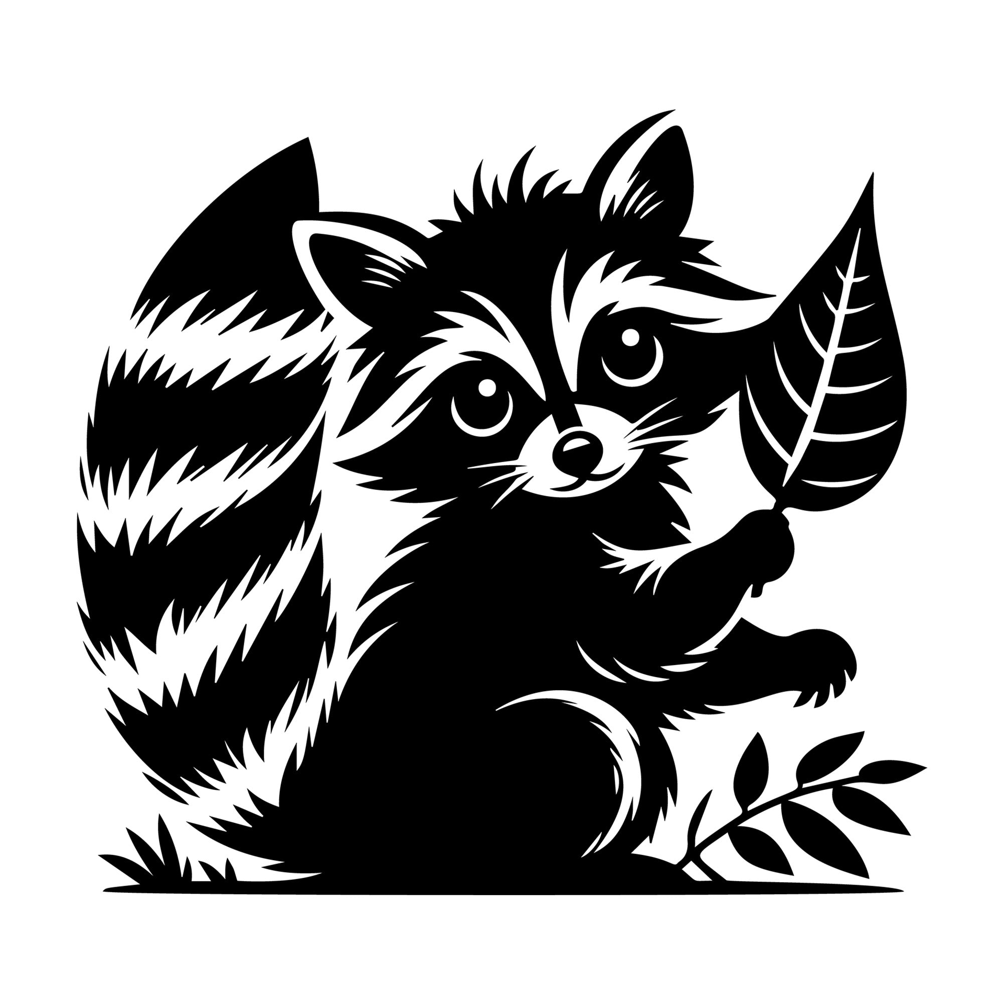 Raccoon SVG design for Cricut, Silhouette, laser cutting, vinyl, sublimation, and craft projects.