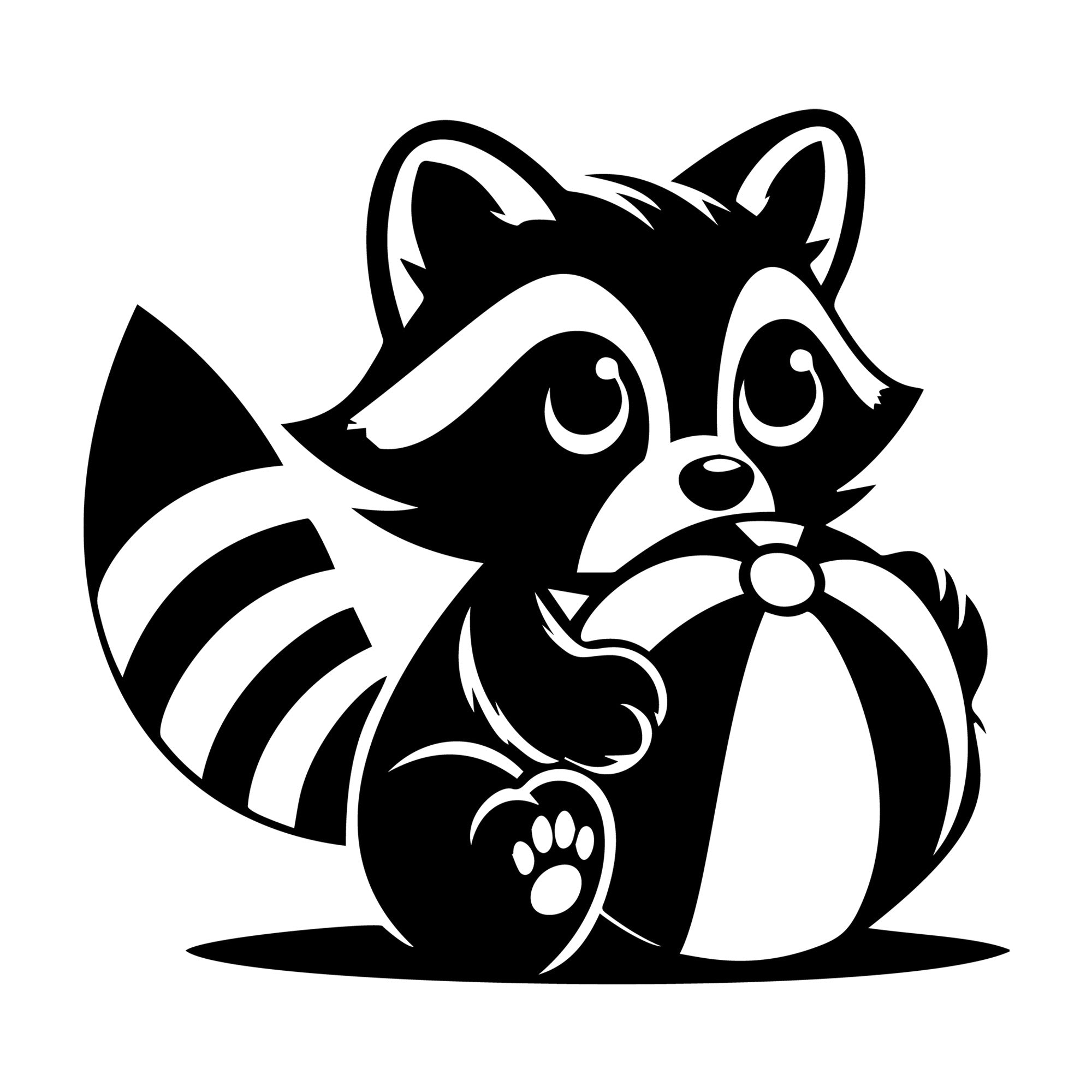 Raccoon SVG design for Cricut, Silhouette, laser cutting, vinyl, sublimation, and craft projects.