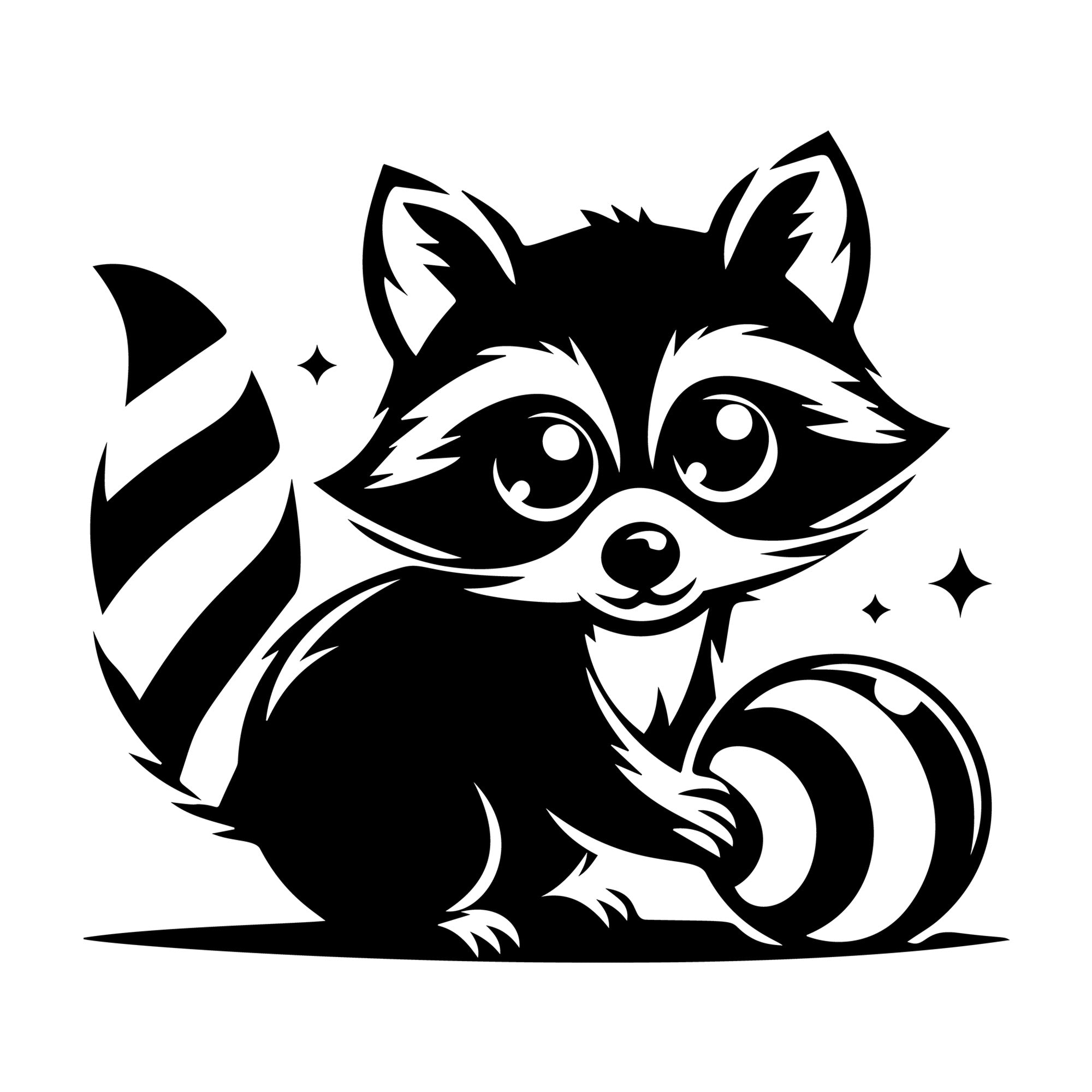 Raccoon SVG design for Cricut, Silhouette, laser cutting, vinyl, sublimation, and craft projects.