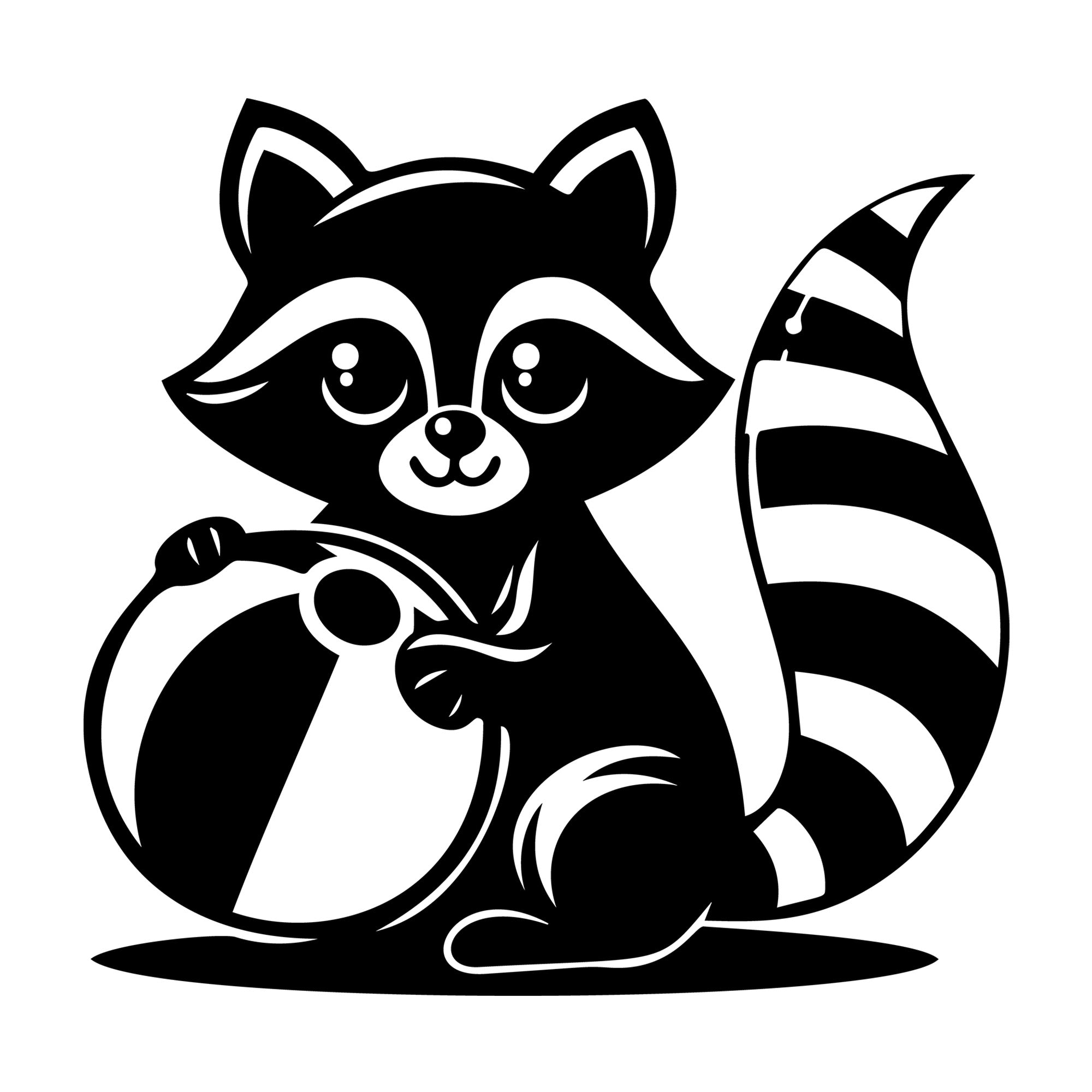Raccoon SVG design for Cricut, Silhouette, laser cutting, vinyl, sublimation, and craft projects.