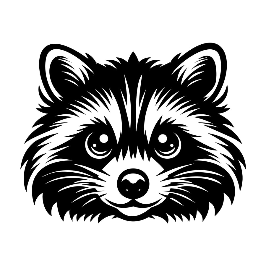 Raccoon SVG design for Cricut, Silhouette, laser cutting, vinyl, sublimation, and craft projects.