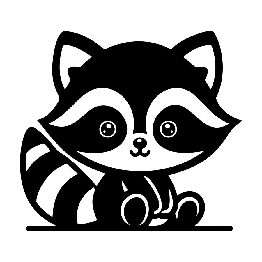 Raccoon SVG design for Cricut, Silhouette, laser cutting, vinyl, sublimation, and craft projects.
